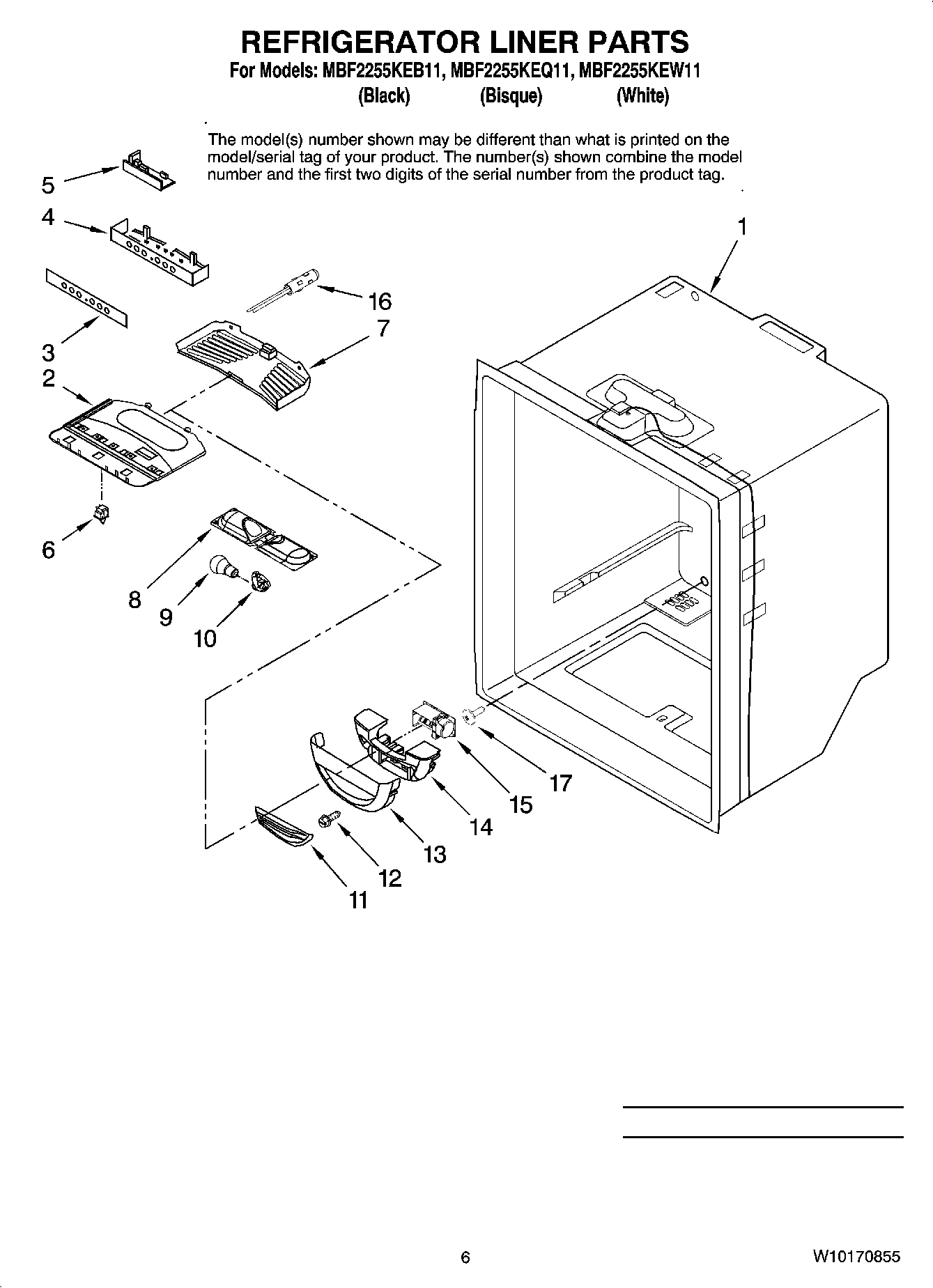 04 - REFRIGERATOR LINER PARTS