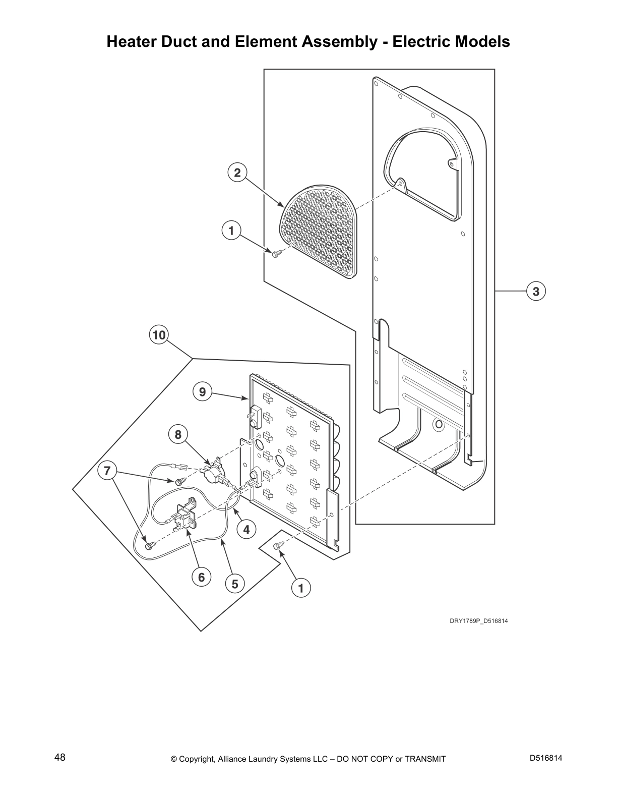Heater Duct and Element Assembly - Electric Models