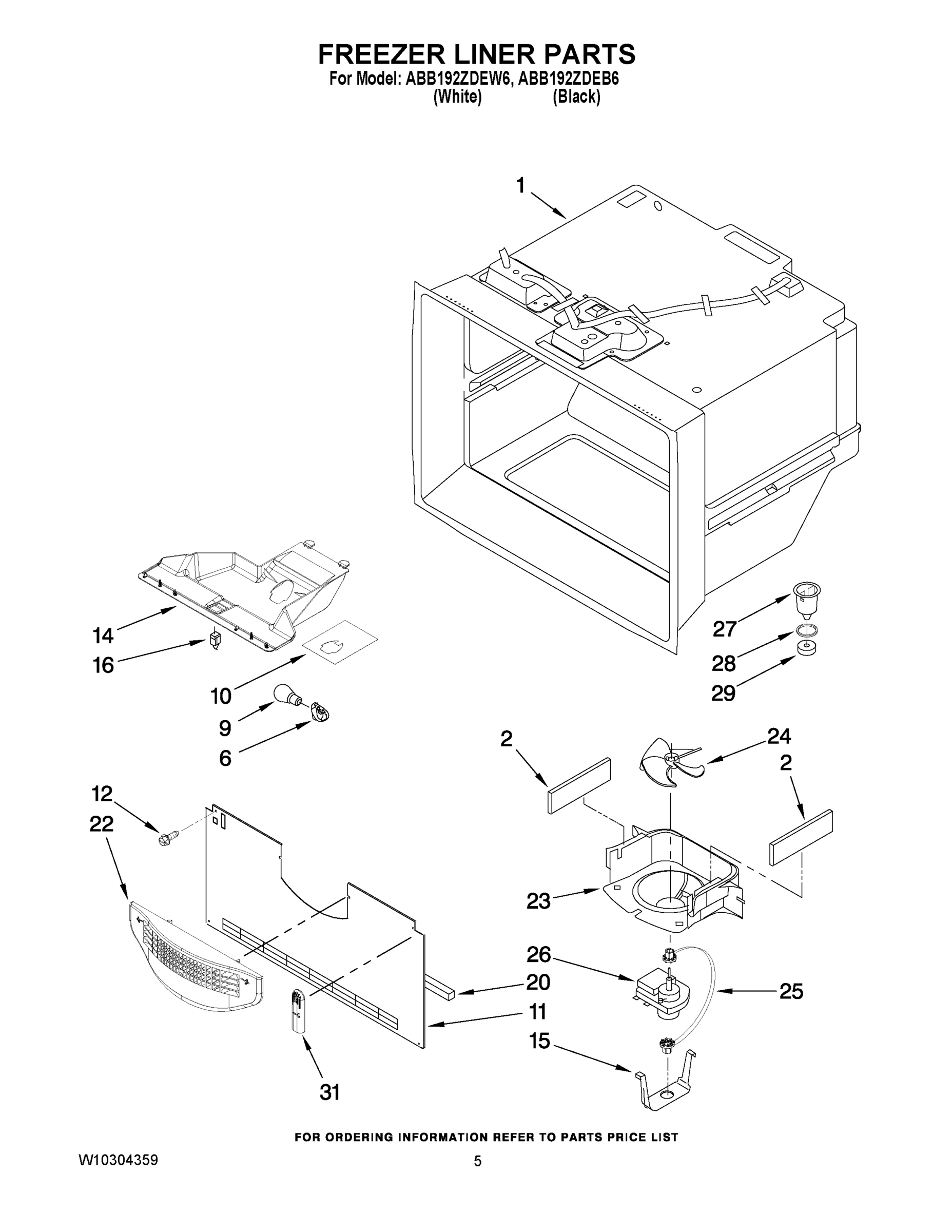03 - FREEZER LINER PARTS
