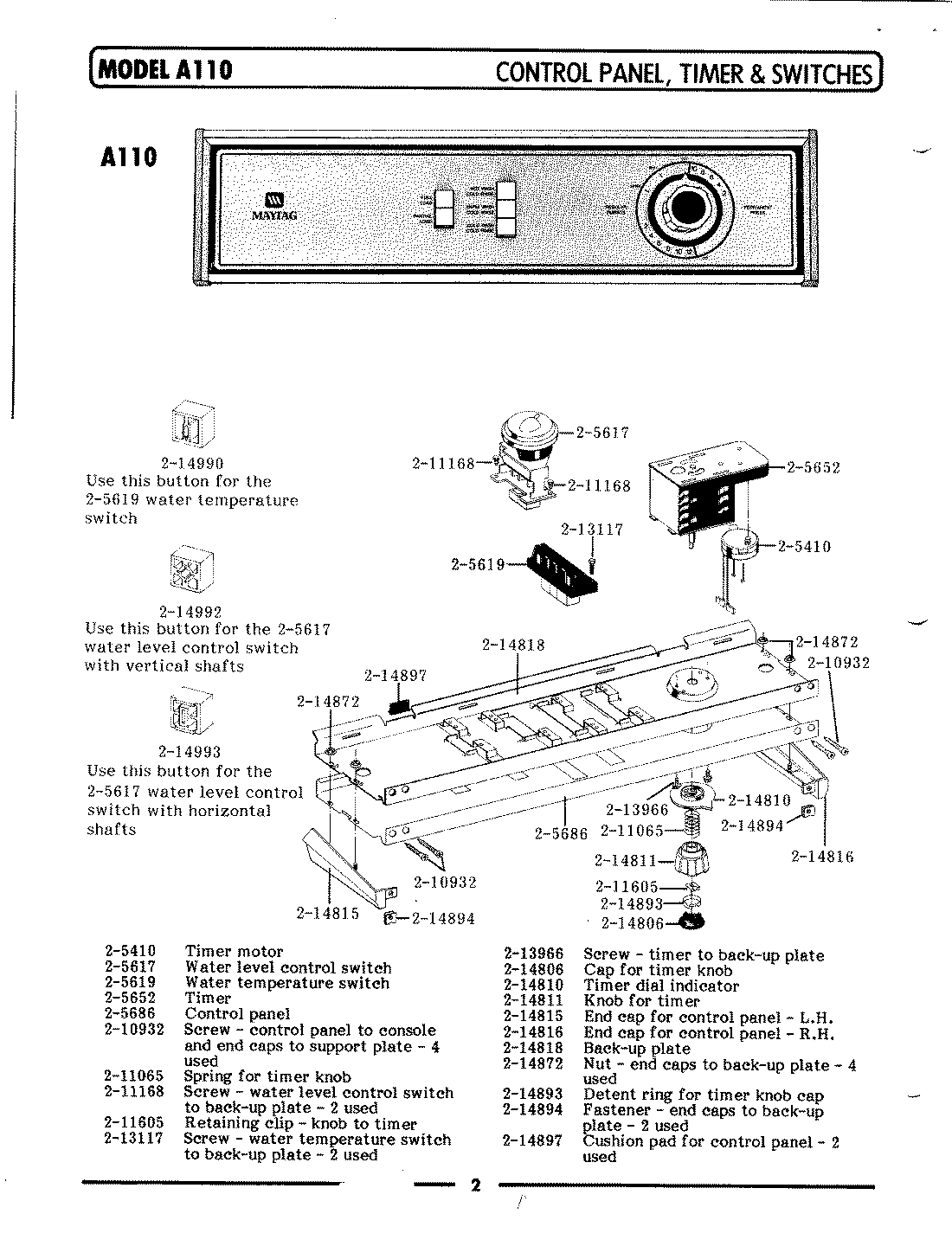 05 - CONTROL PANEL,TIMER & SWITCHES (A110)