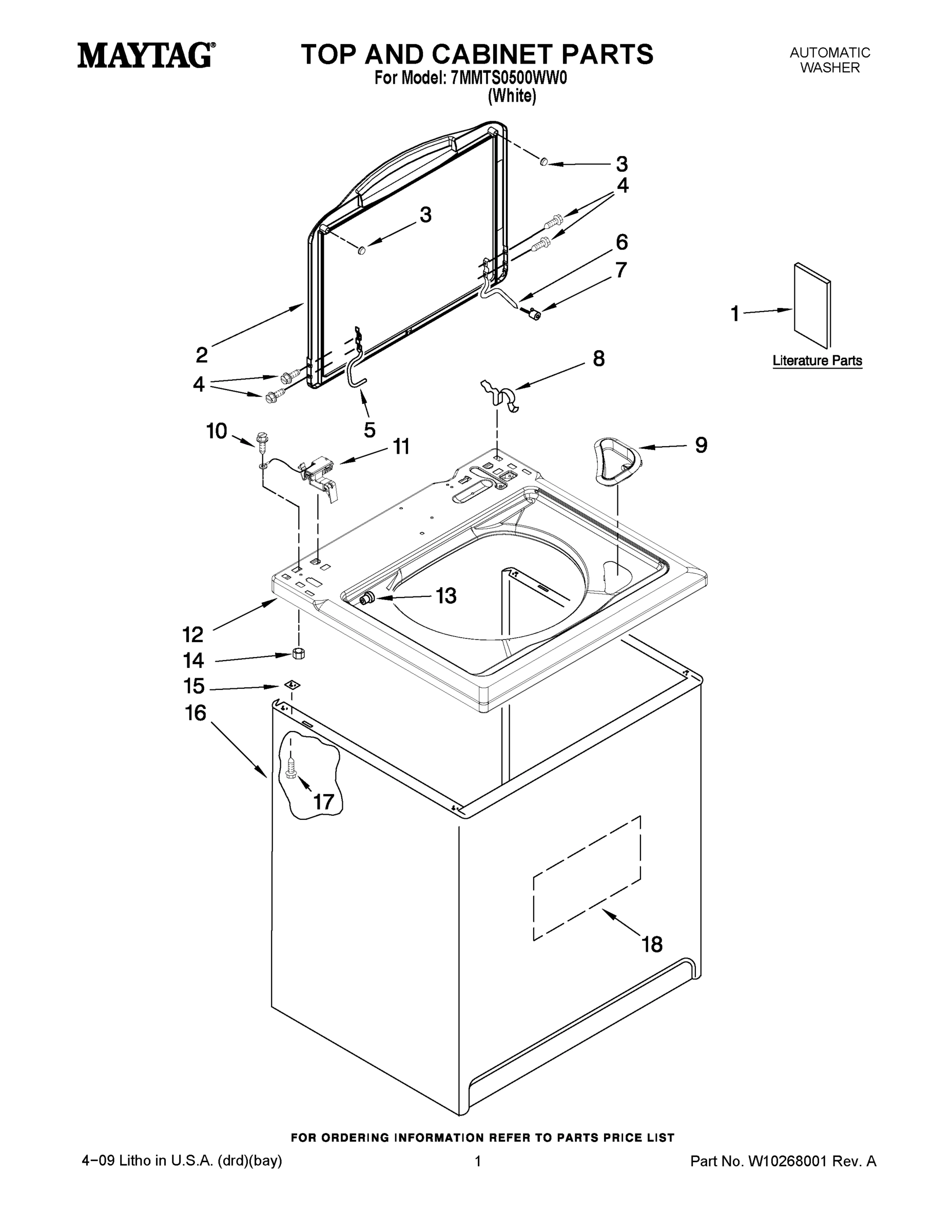 01 - TOP AND CABINET PARTS