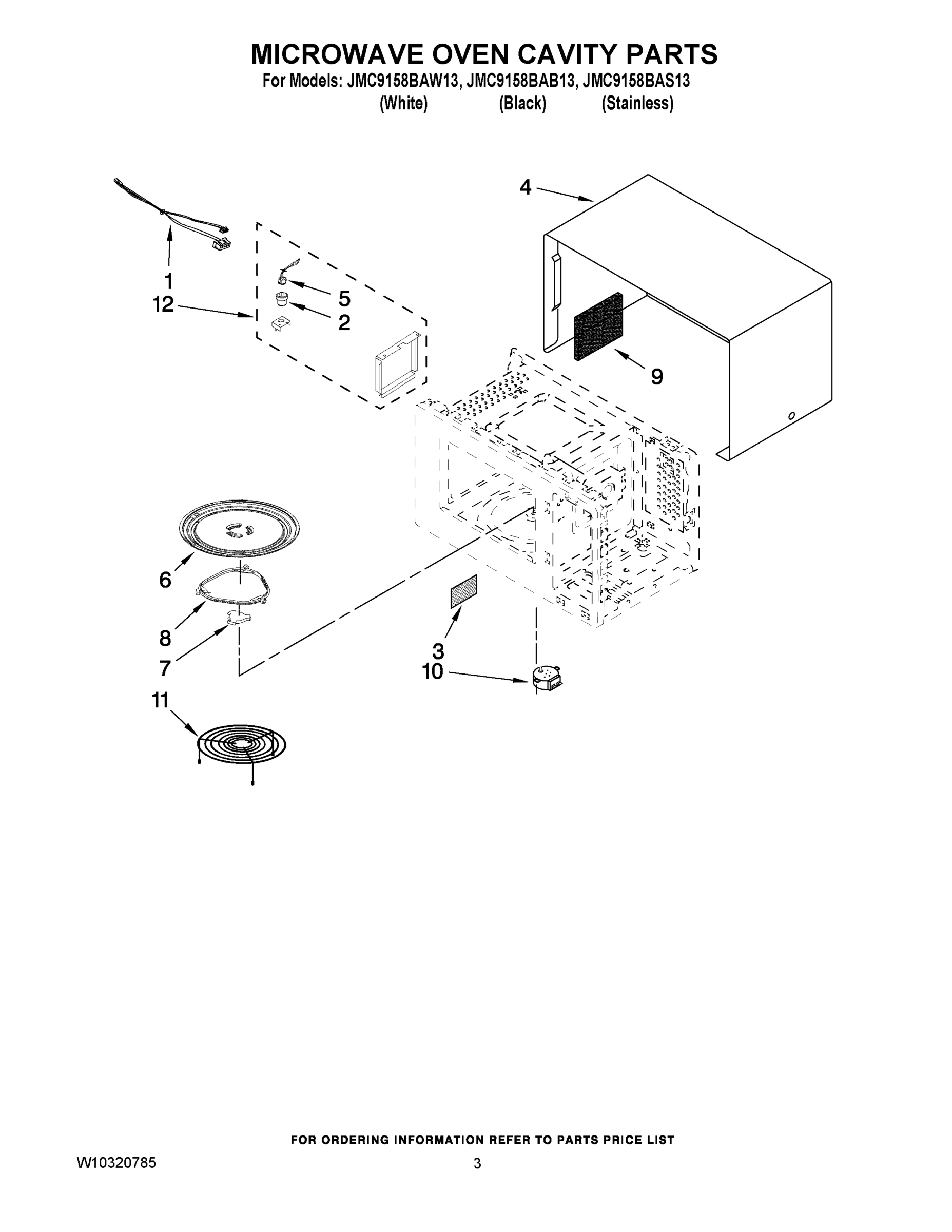 03 - MICROWAVE OVEN CAVITY PARTS