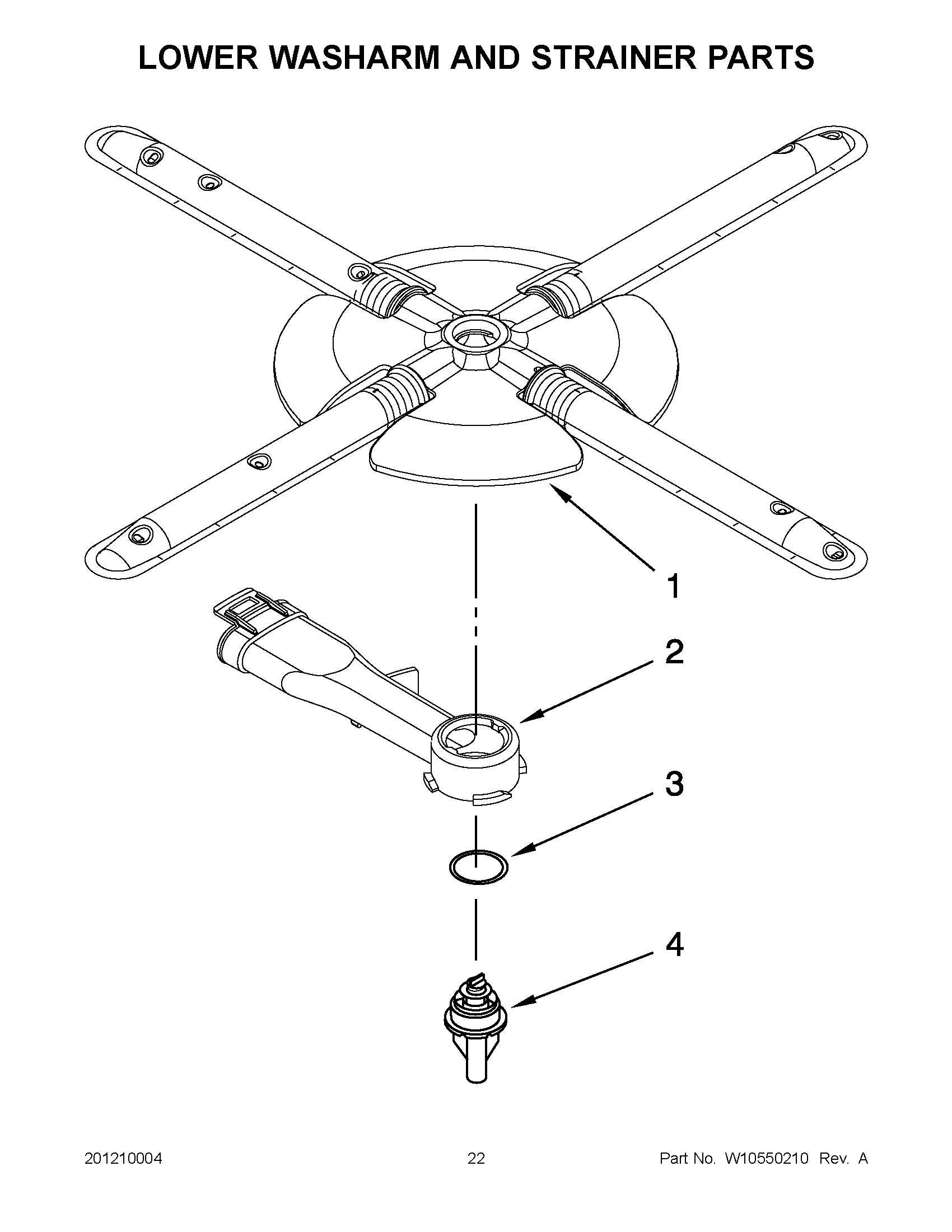 11 - LOWER WASHARM AND STRAINER PARTS