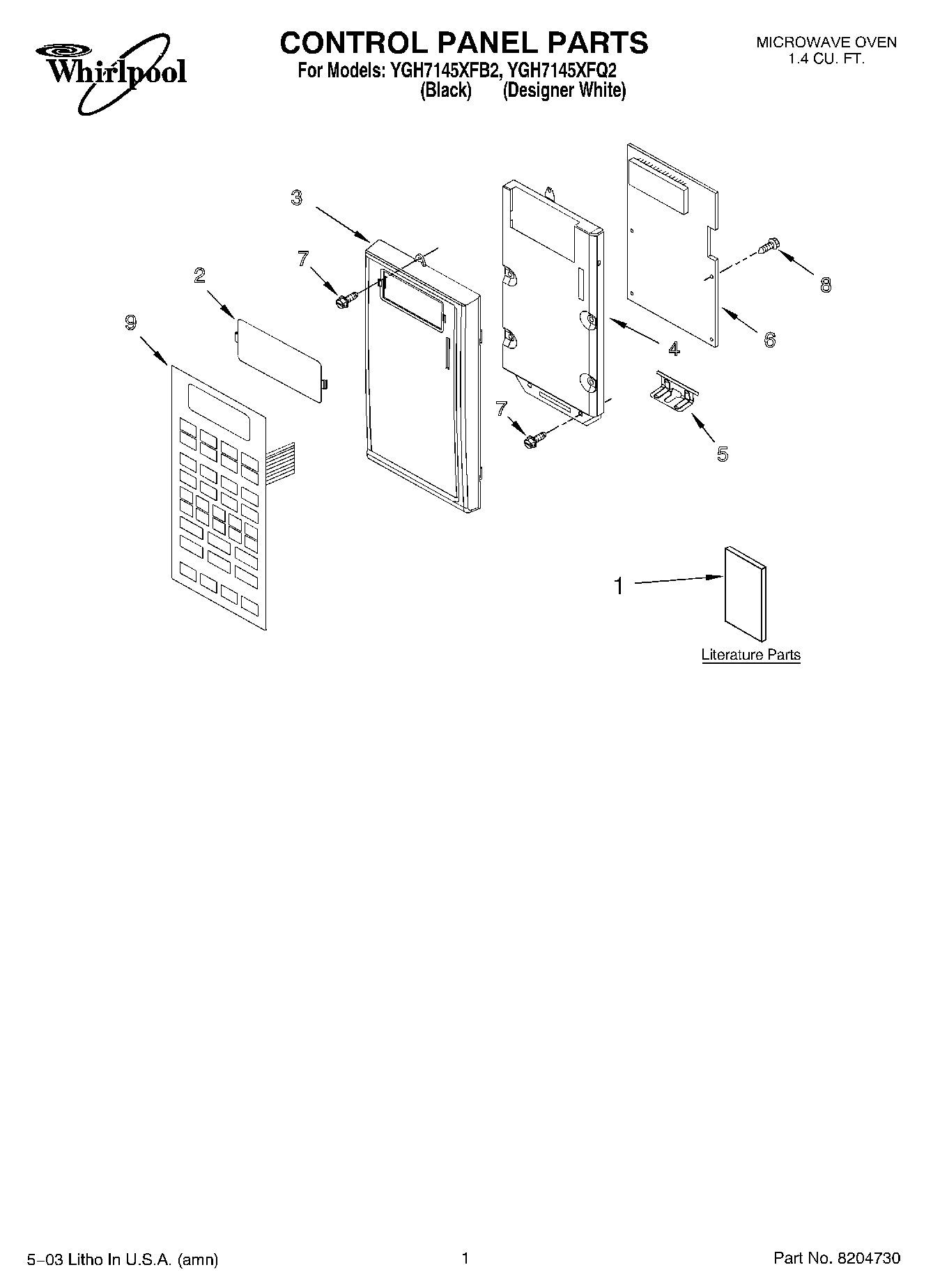 01 - CONTROL PANEL PARTS