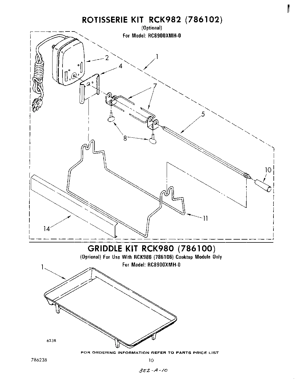 09 - ROTISSERIE RCK982, GRIDDLE RCK980
