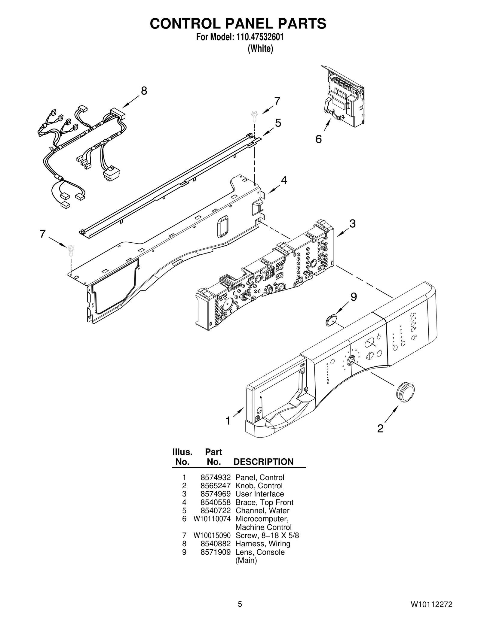 CONTROL PANEL PARTS