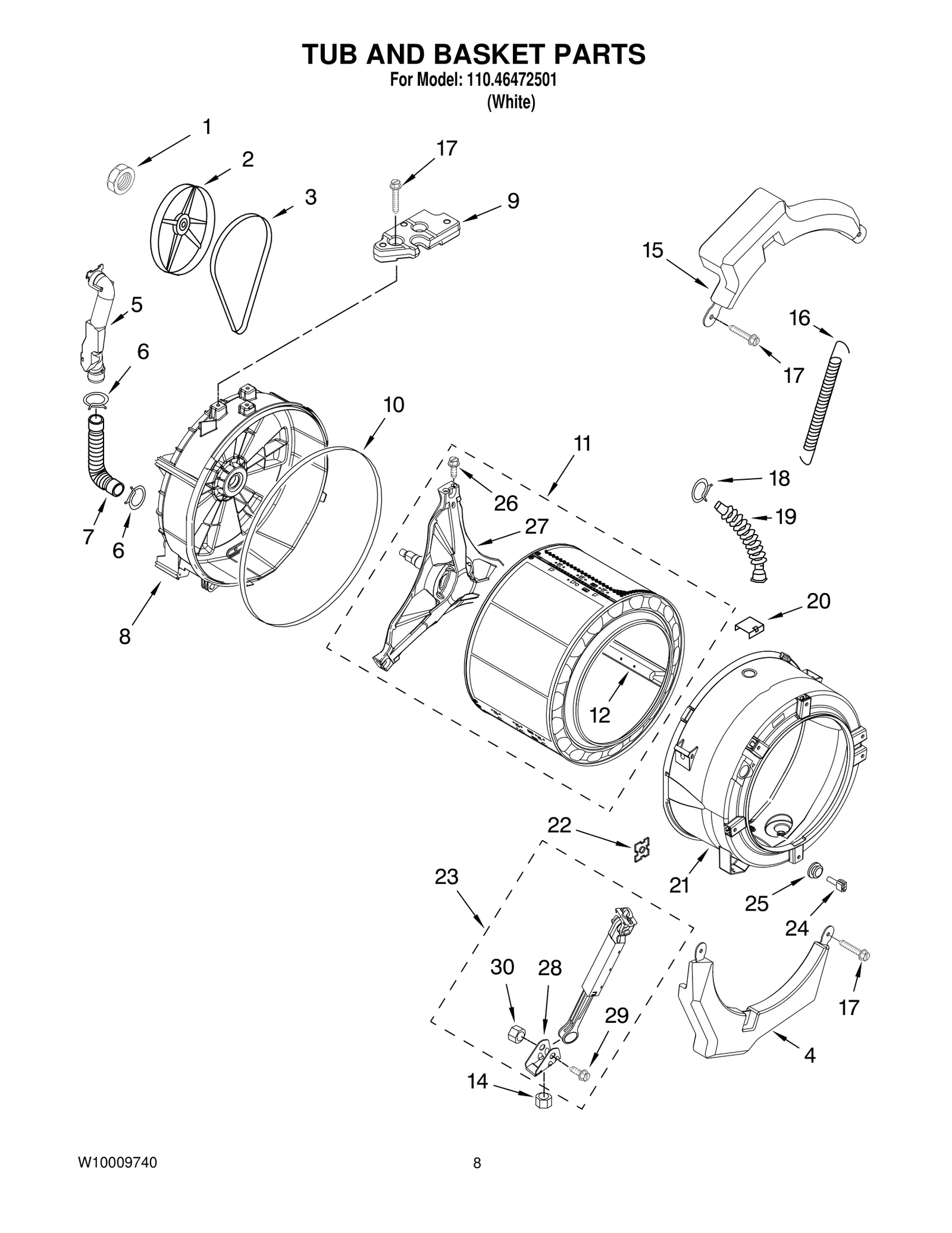 TUB AND BASKET PARTS