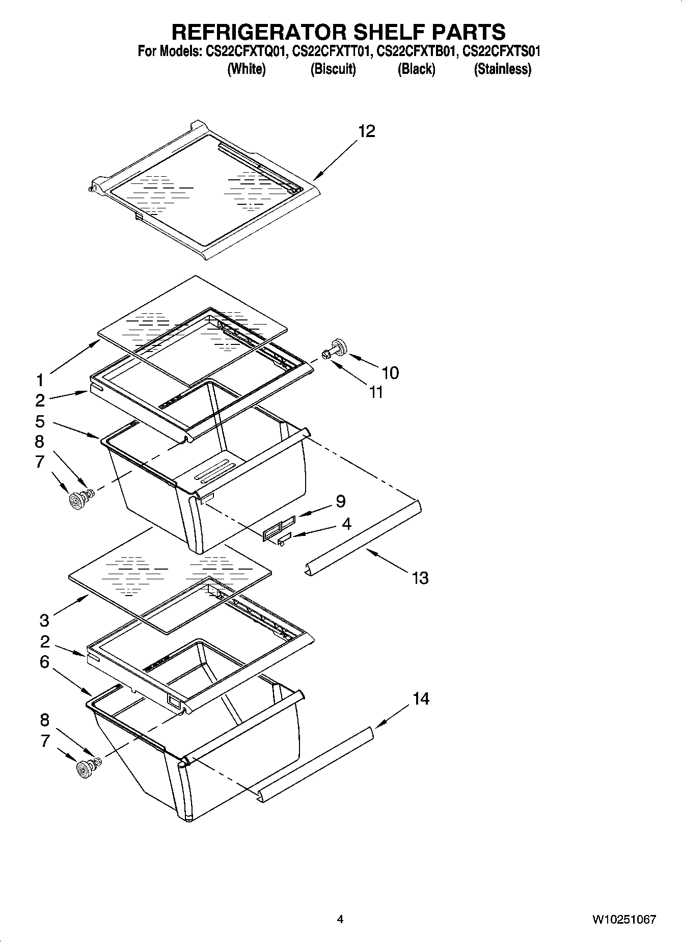03 - REFRIGERATOR SHELF PARTS