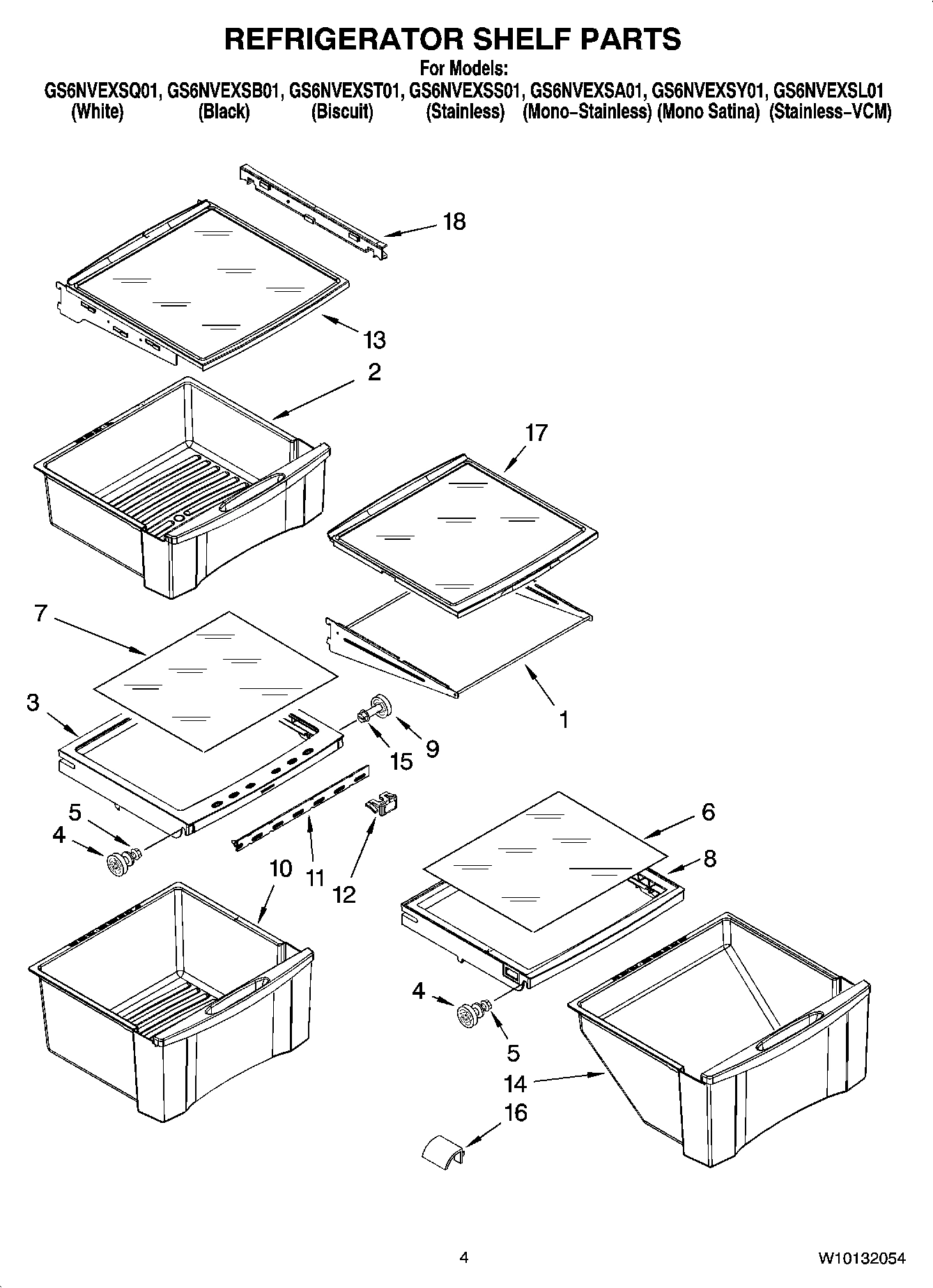 03 - REFRIGERATOR SHELF PARTS