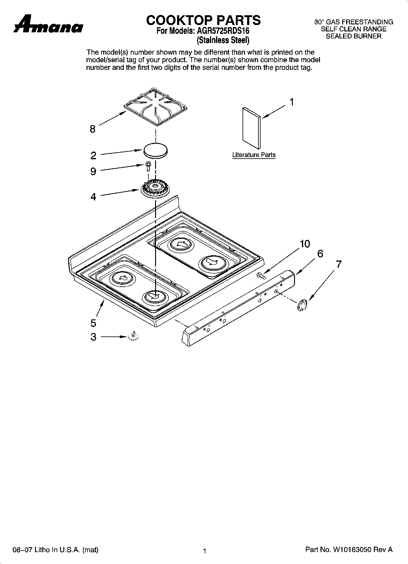 01 - COOKTOP PARTS
