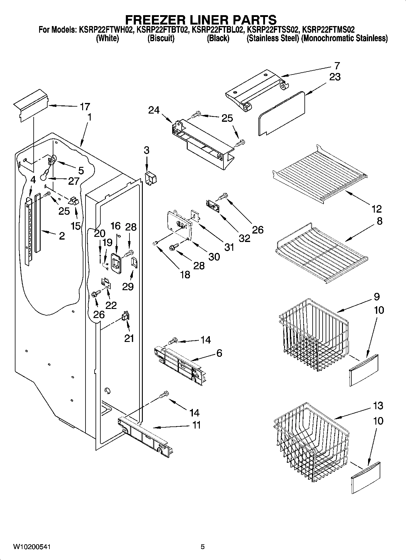 04 - FREEZER LINER PARTS