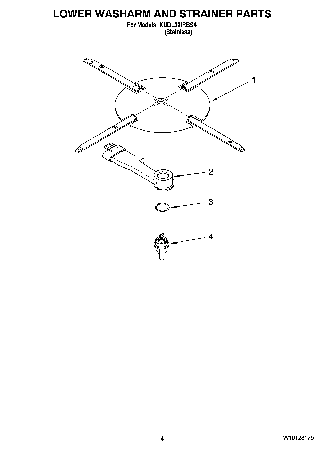 04 - LOWER WASHARM AND STRAINER PARTS