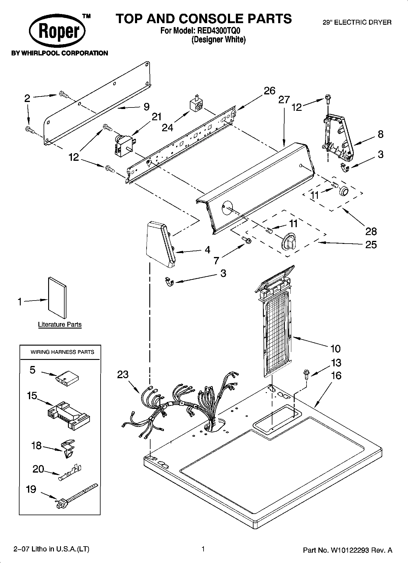 01 - TOP AND CONSOLE PARTS