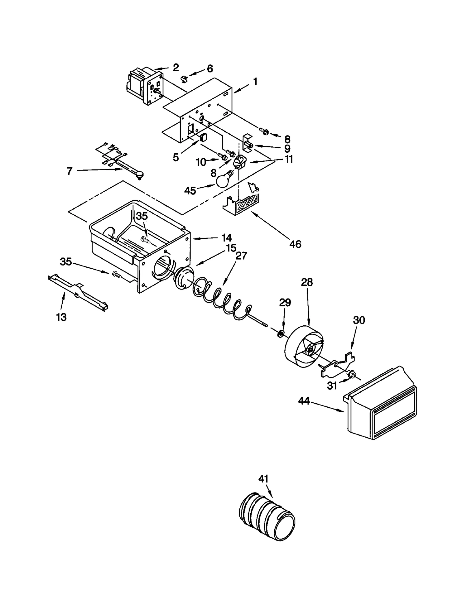 MOTOR AND ICE CONTAINER