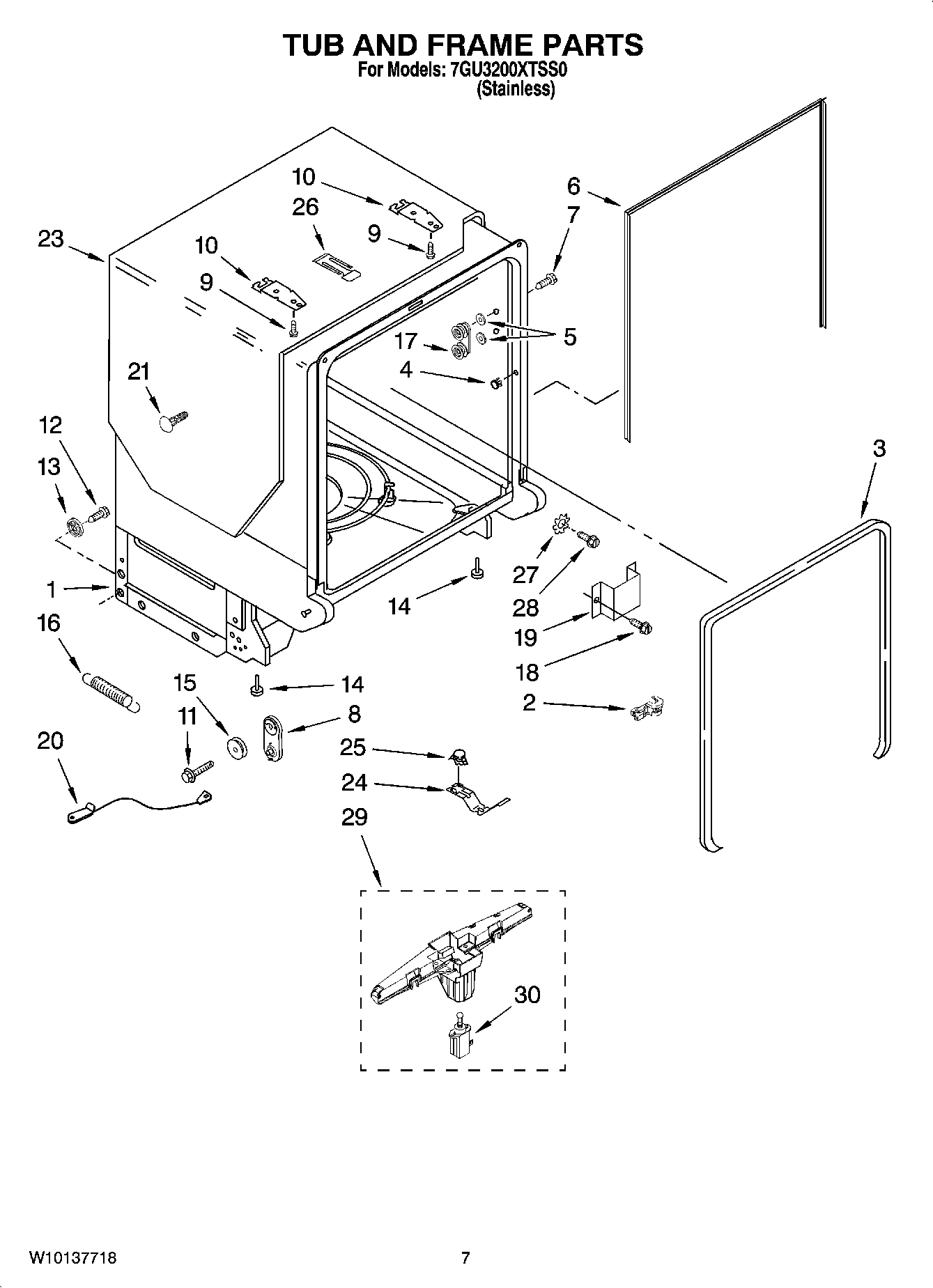 07 - TUB AND FRAME PARTS