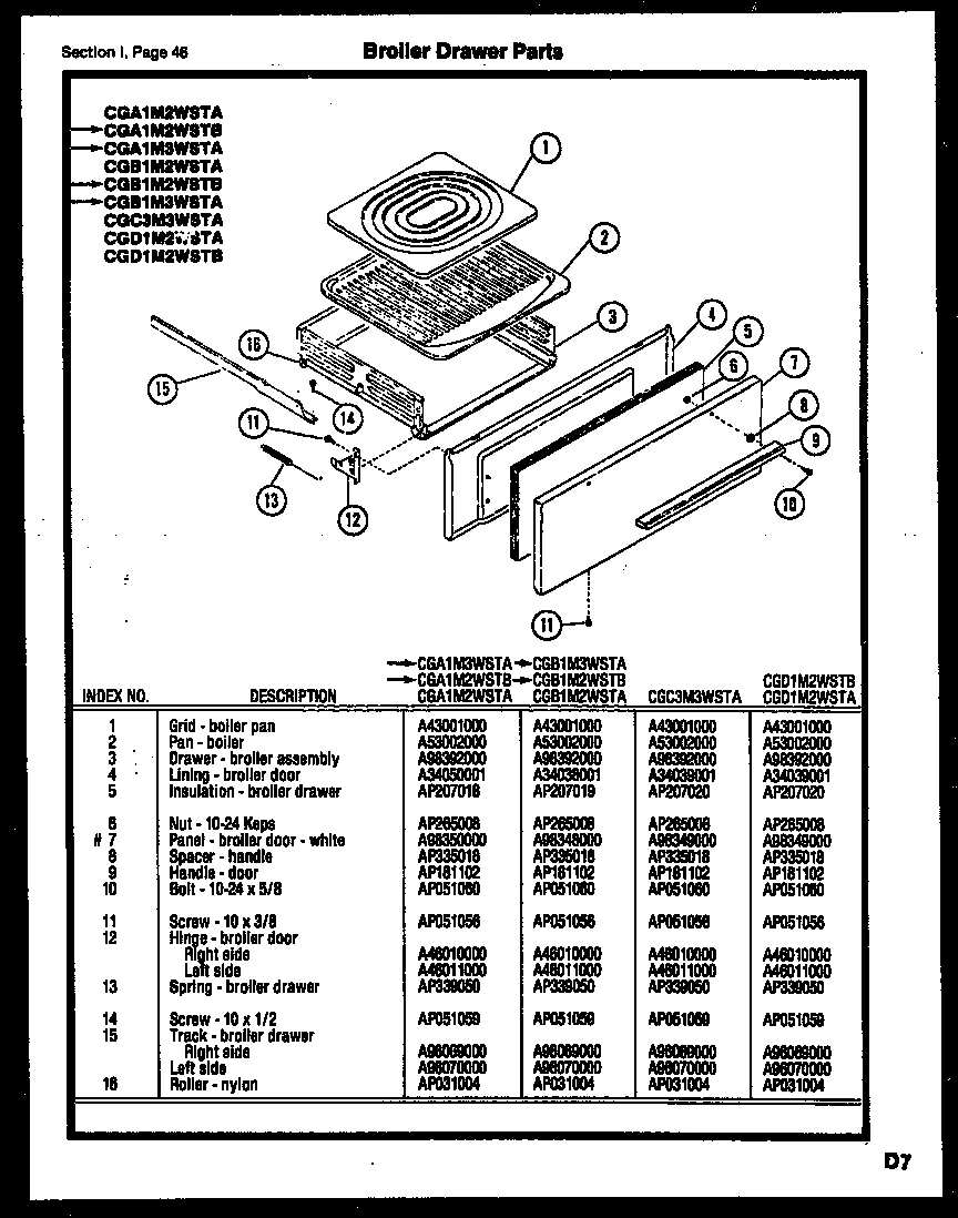 31 - BROILER DRAWER PARTS
