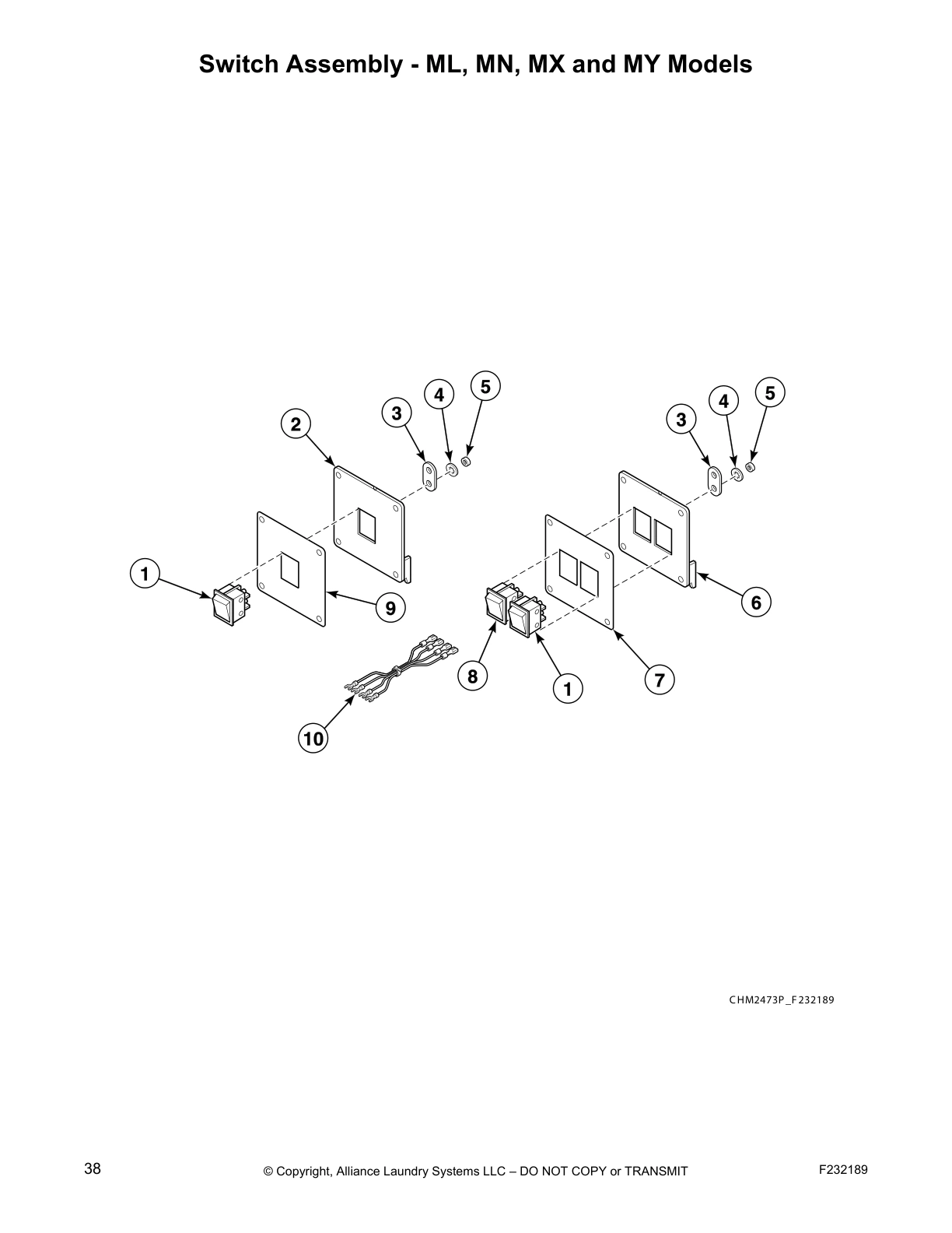 Switch Assembly - ML, MN, MX and MY Models
