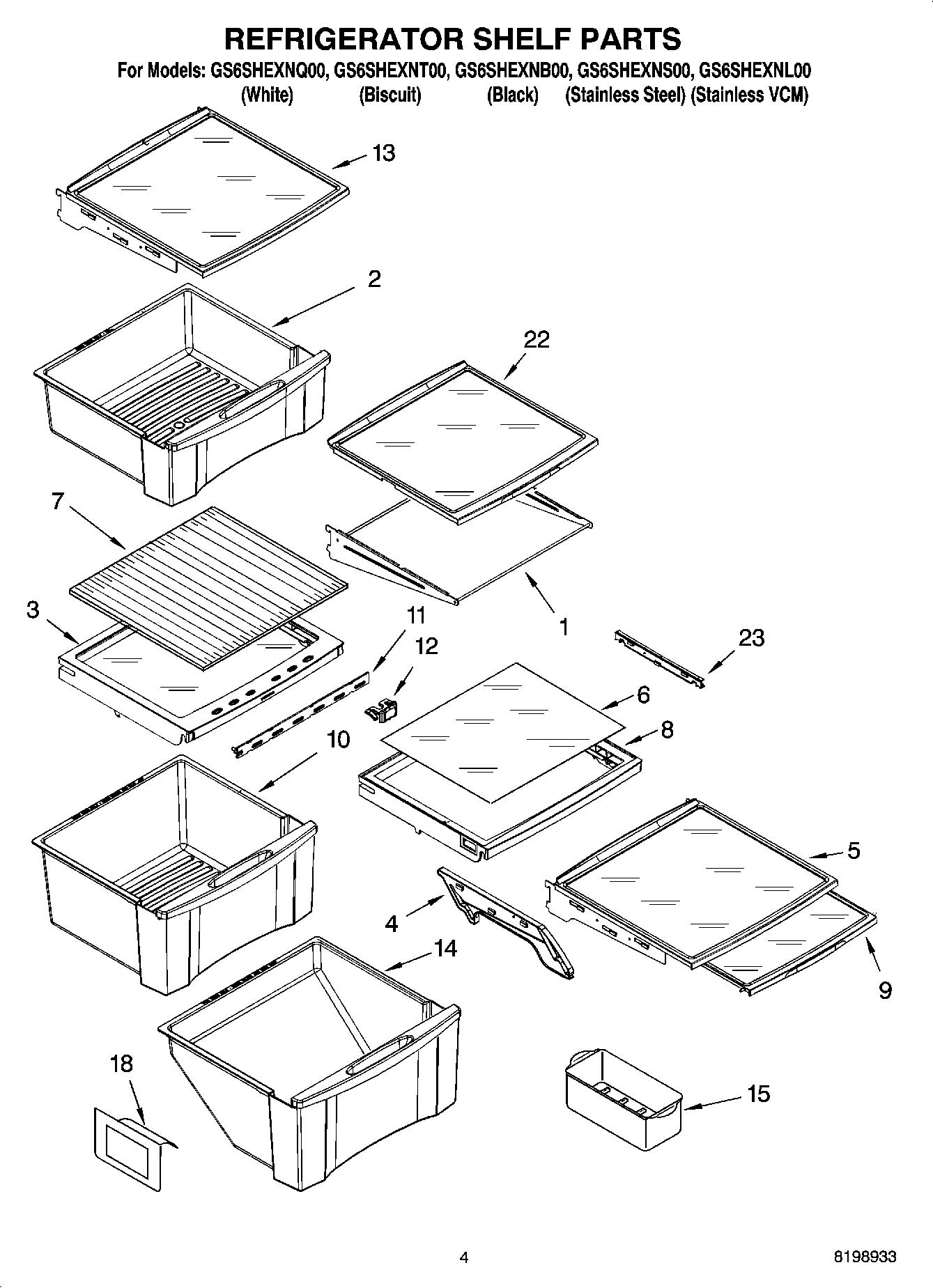 03 - REFRIGERATOR SHELF PARTS