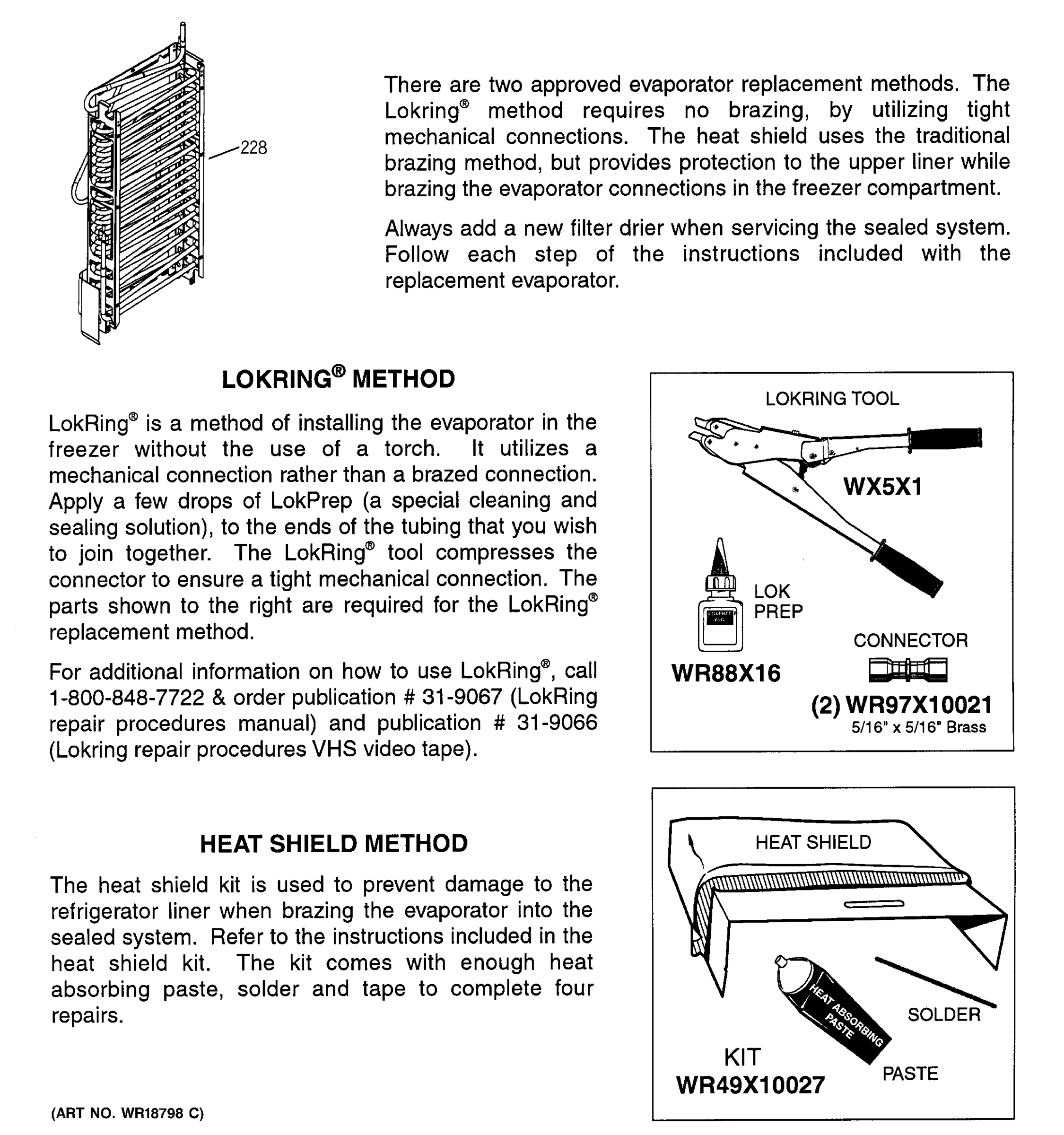 EVAPORATOR INSTRUCTIONS