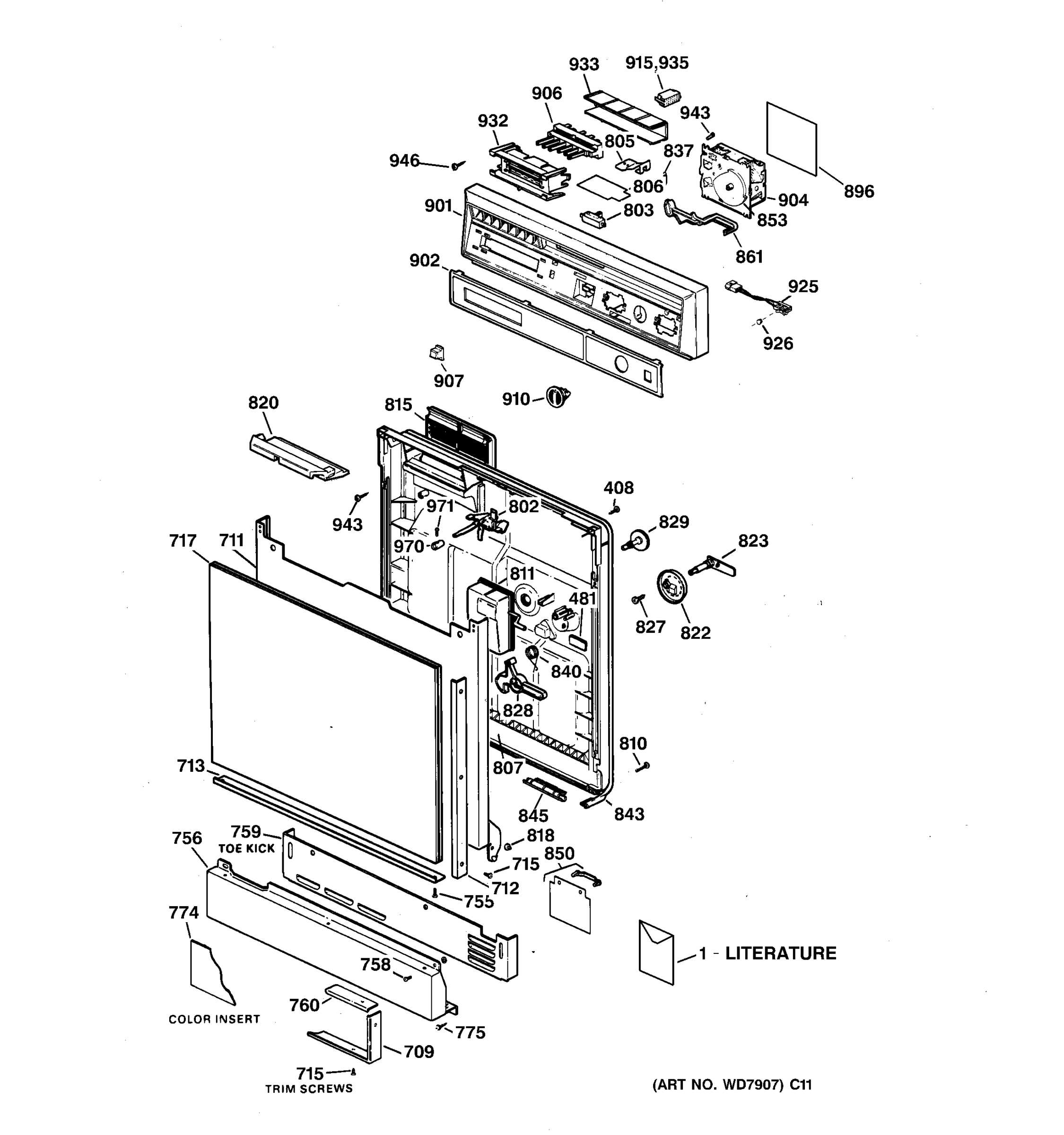 ESCUTCHEON & DOOR ASSEMBLY