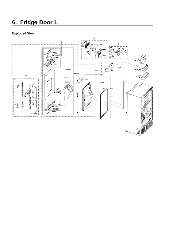 Left Refrigerator Door Parts