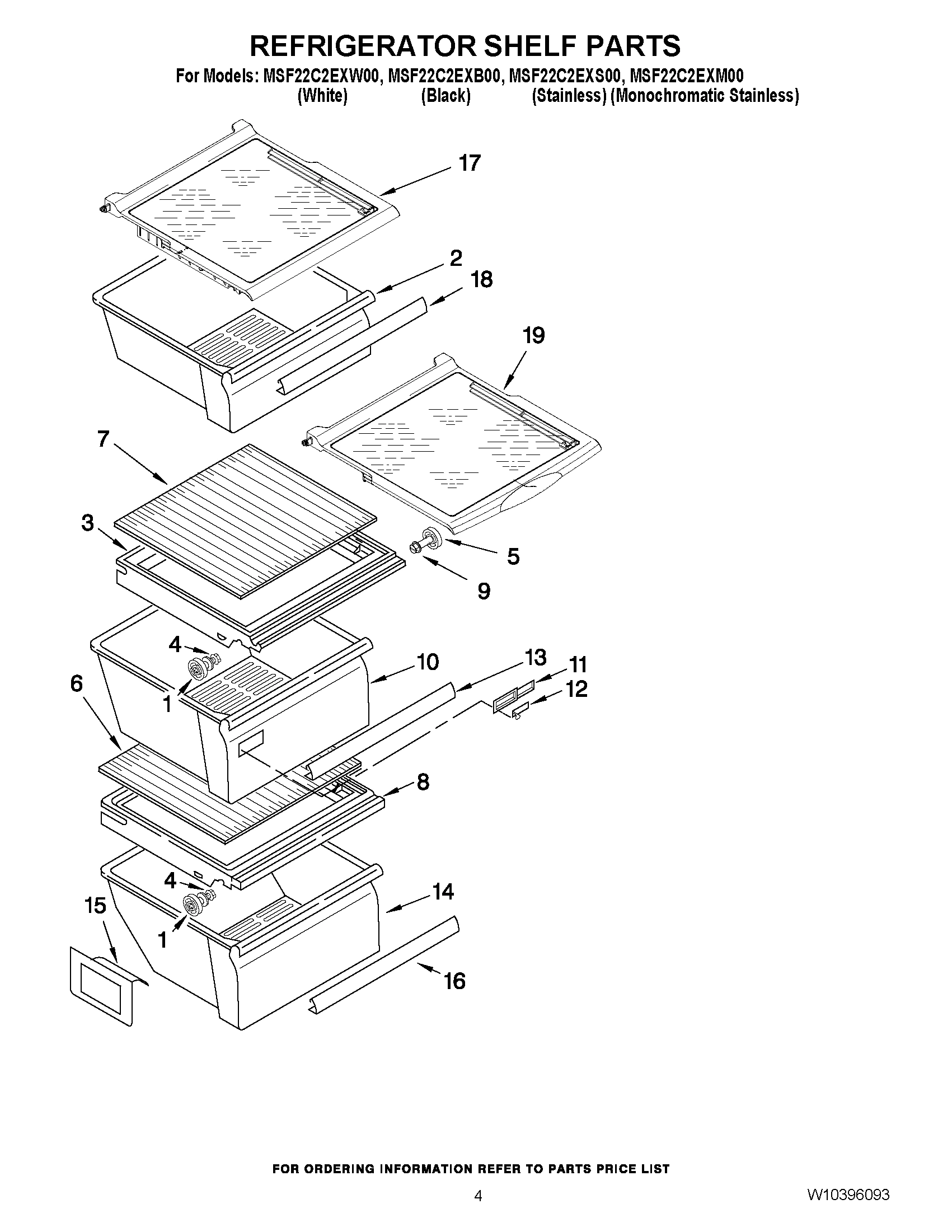 03 - REFRIGERATOR SHELF PARTS