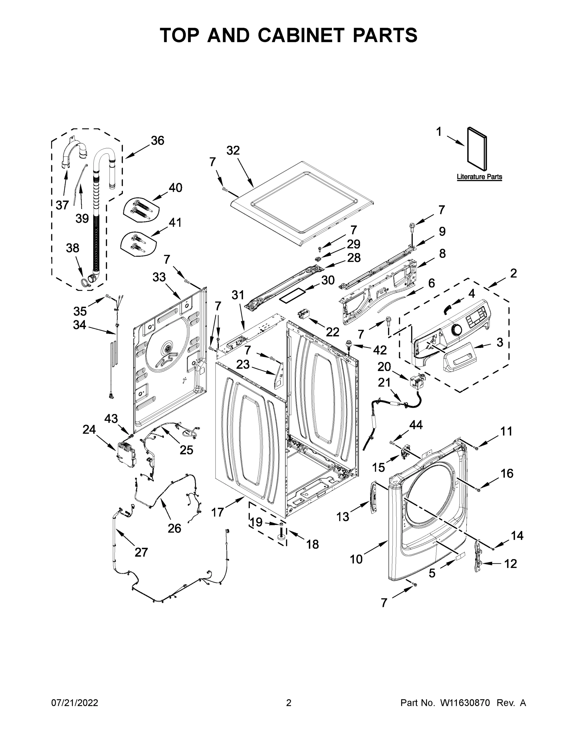 02 - TOP AND CABINET PARTS