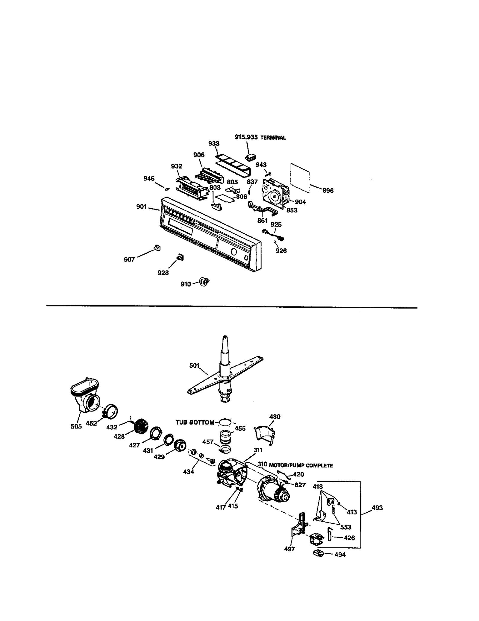 ESCUTCHEON AND MOTOR PUMP MECHANISM