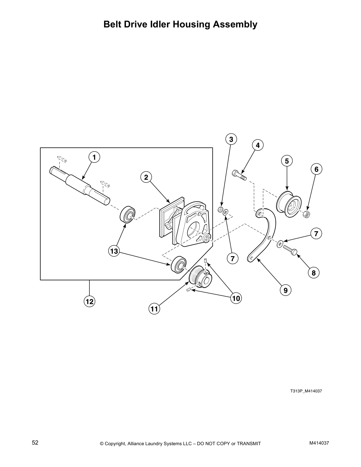 Belt Drive Idler Housing Assembly