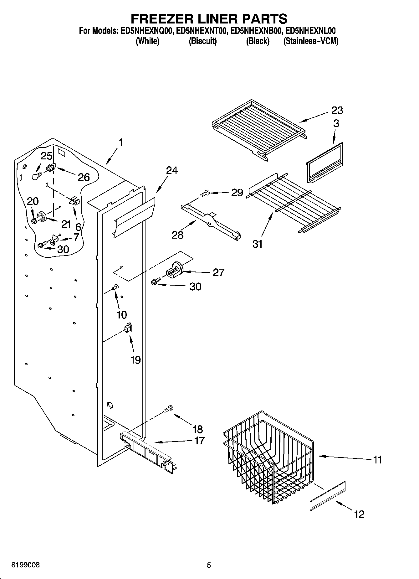 04 - FREEZER LINER PARTS