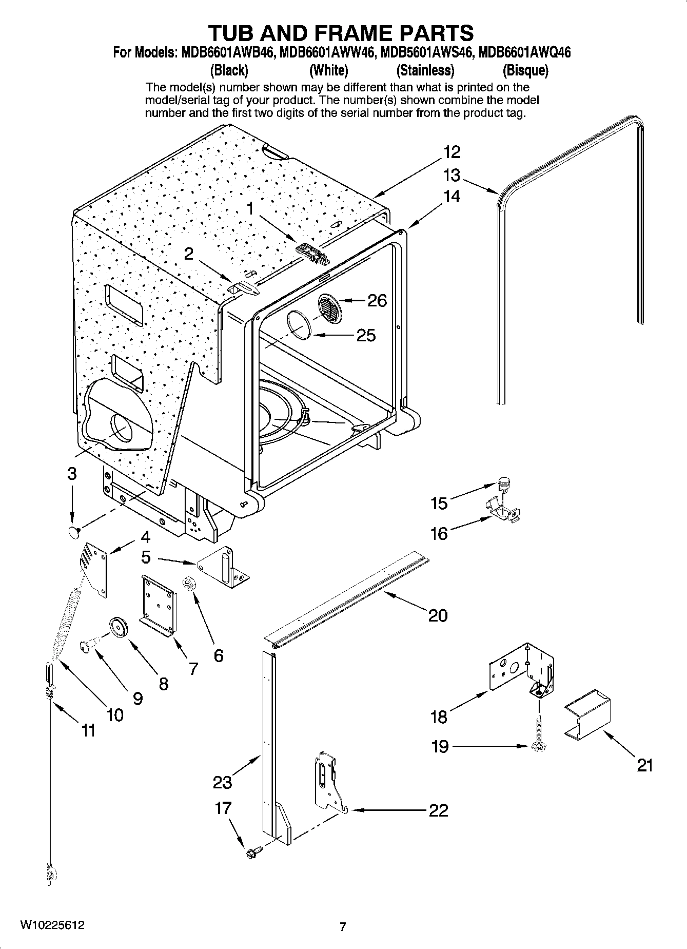 07 - TUB AND FRAME PARTS
