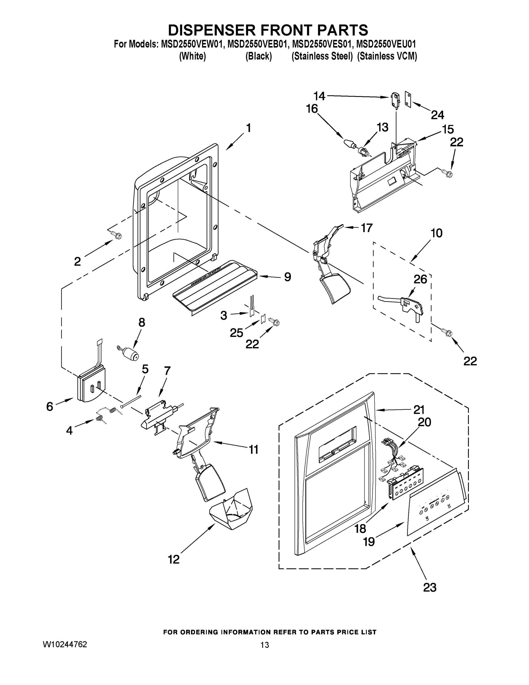 08 - DISPENSER FRONT PARTS