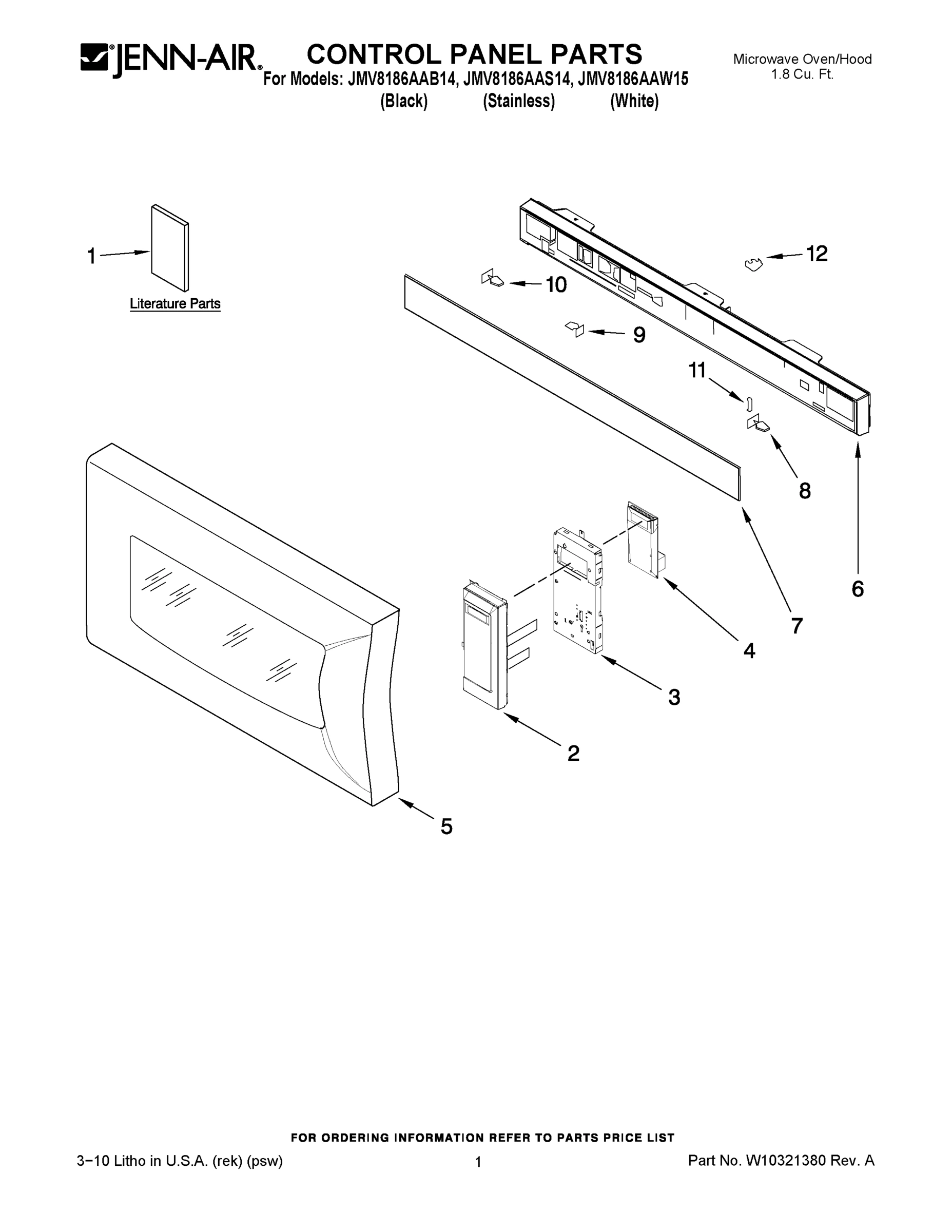 01 - CONTROL PANEL PARTS