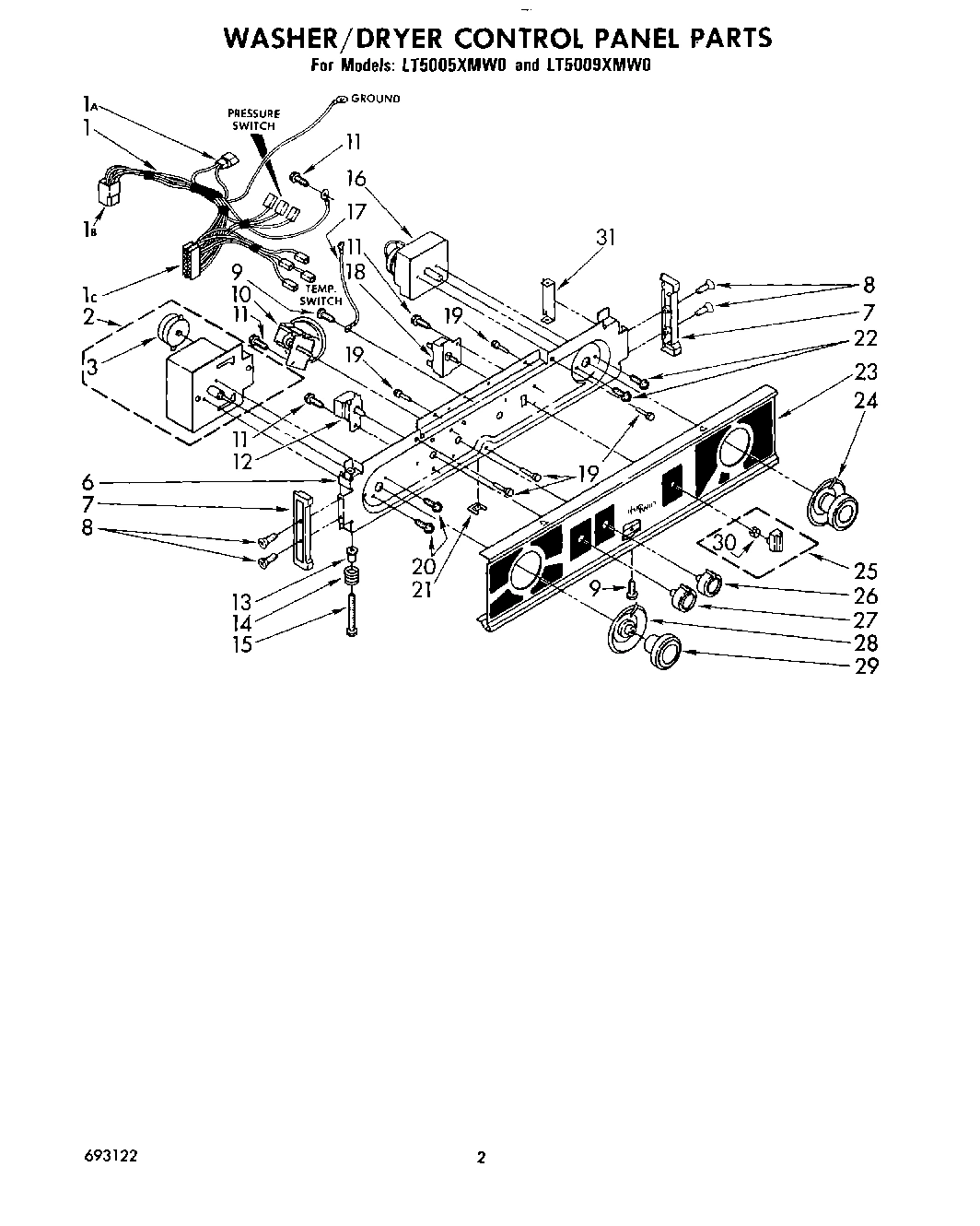 02 - WASHER/DRYER CONTROL PANEL