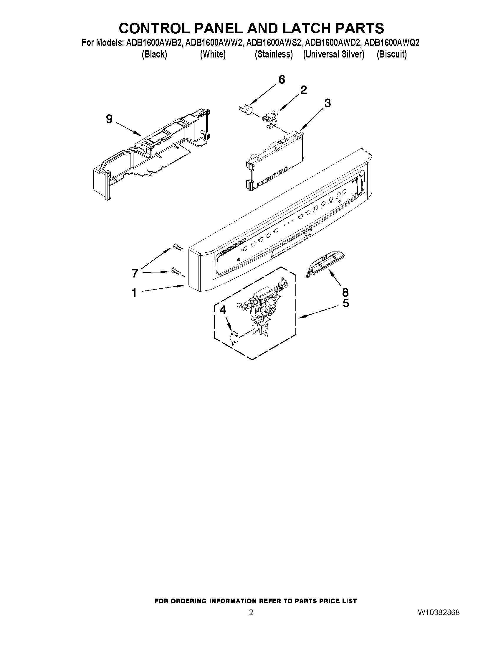 02 - CONTROL PANEL AND LATCH PARTS