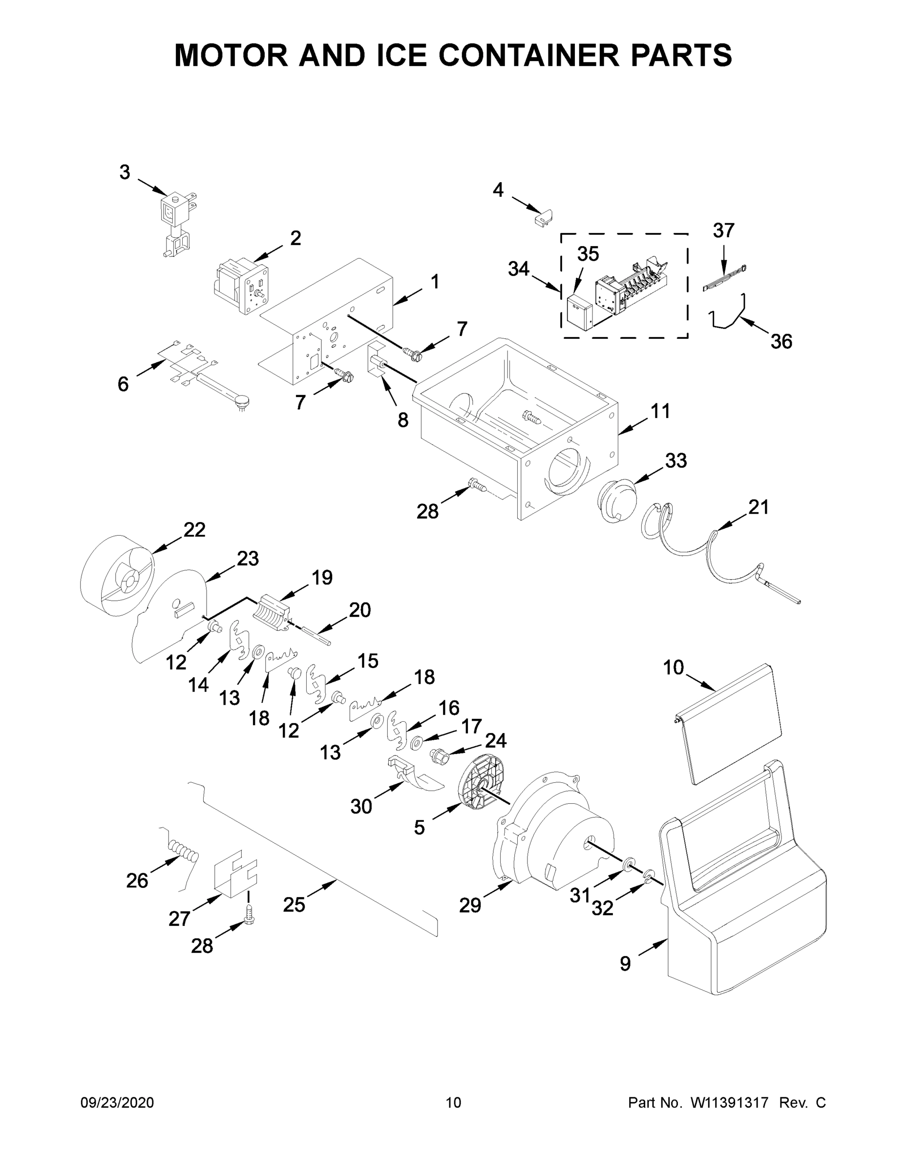 06 - MOTOR AND ICE CONTAINER PARTS