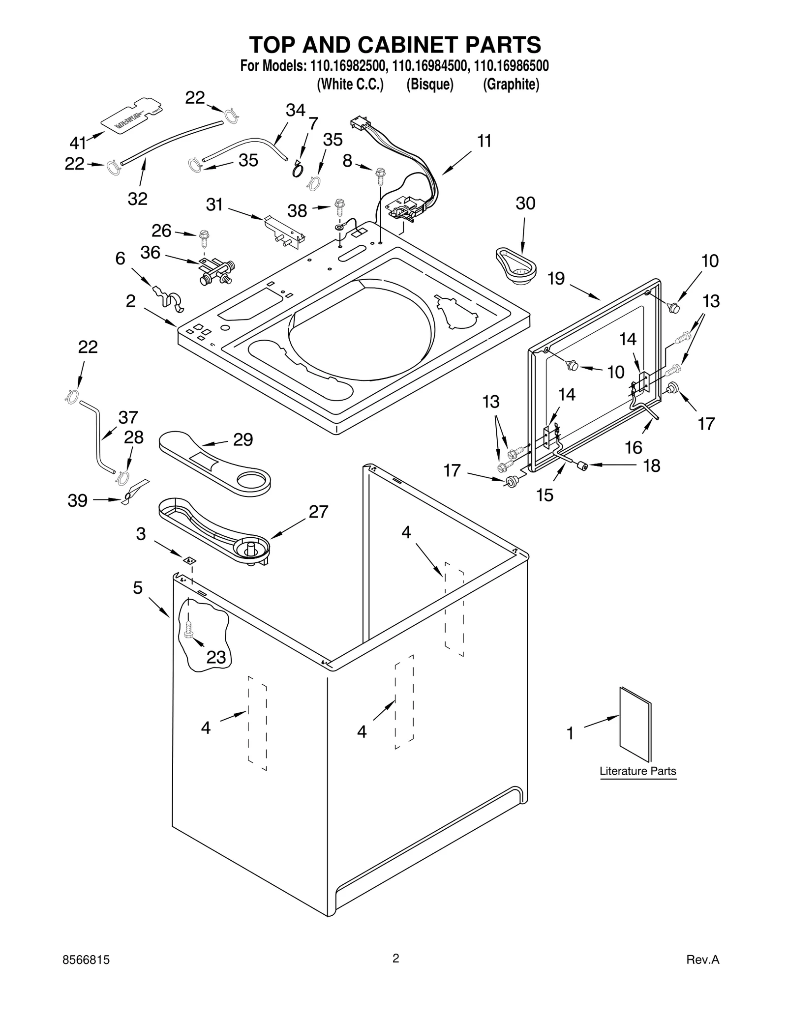TOP AND CABINET PARTS