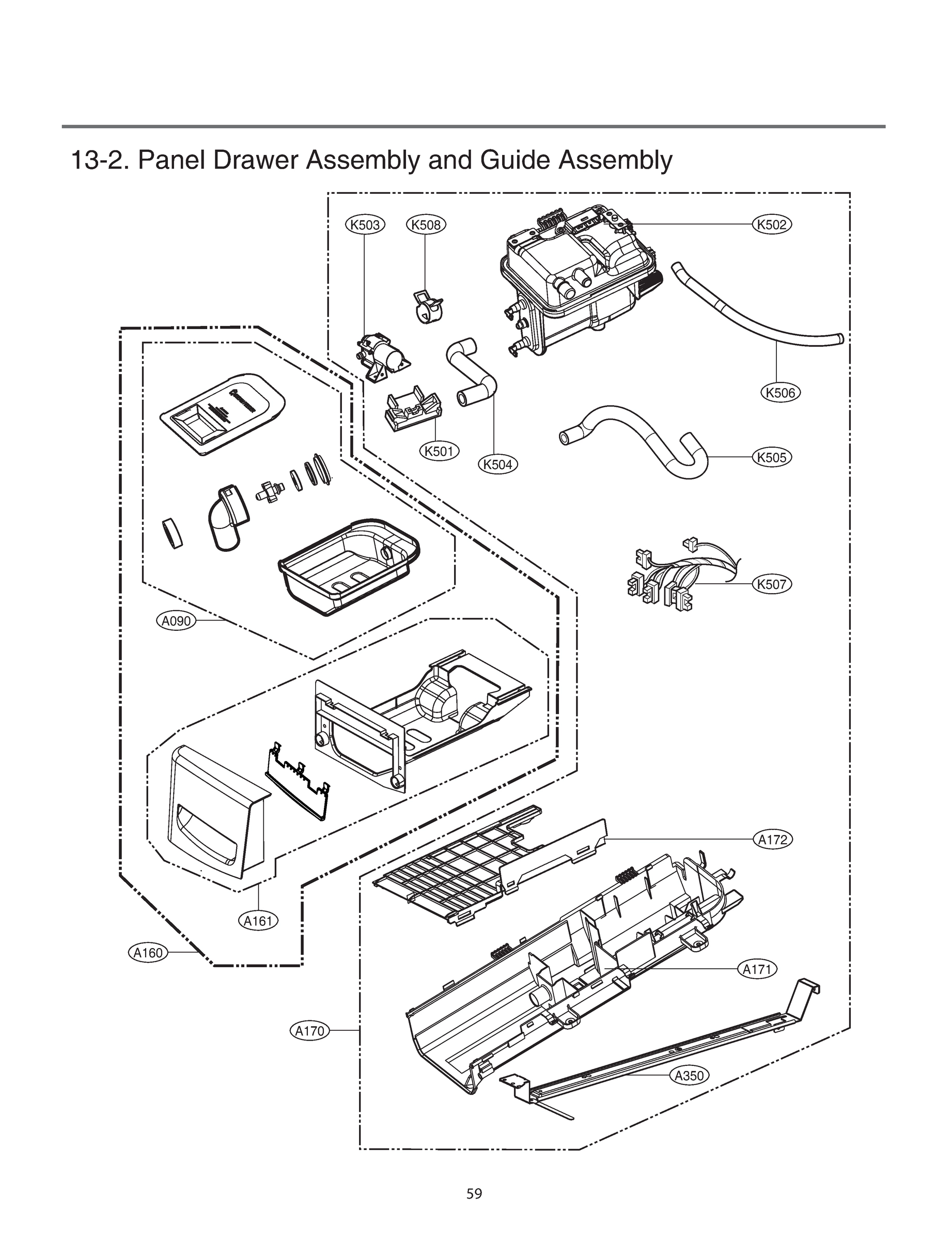 PANEL DRAWER ASSEMBLY AND GUIDE ASSEMBLY