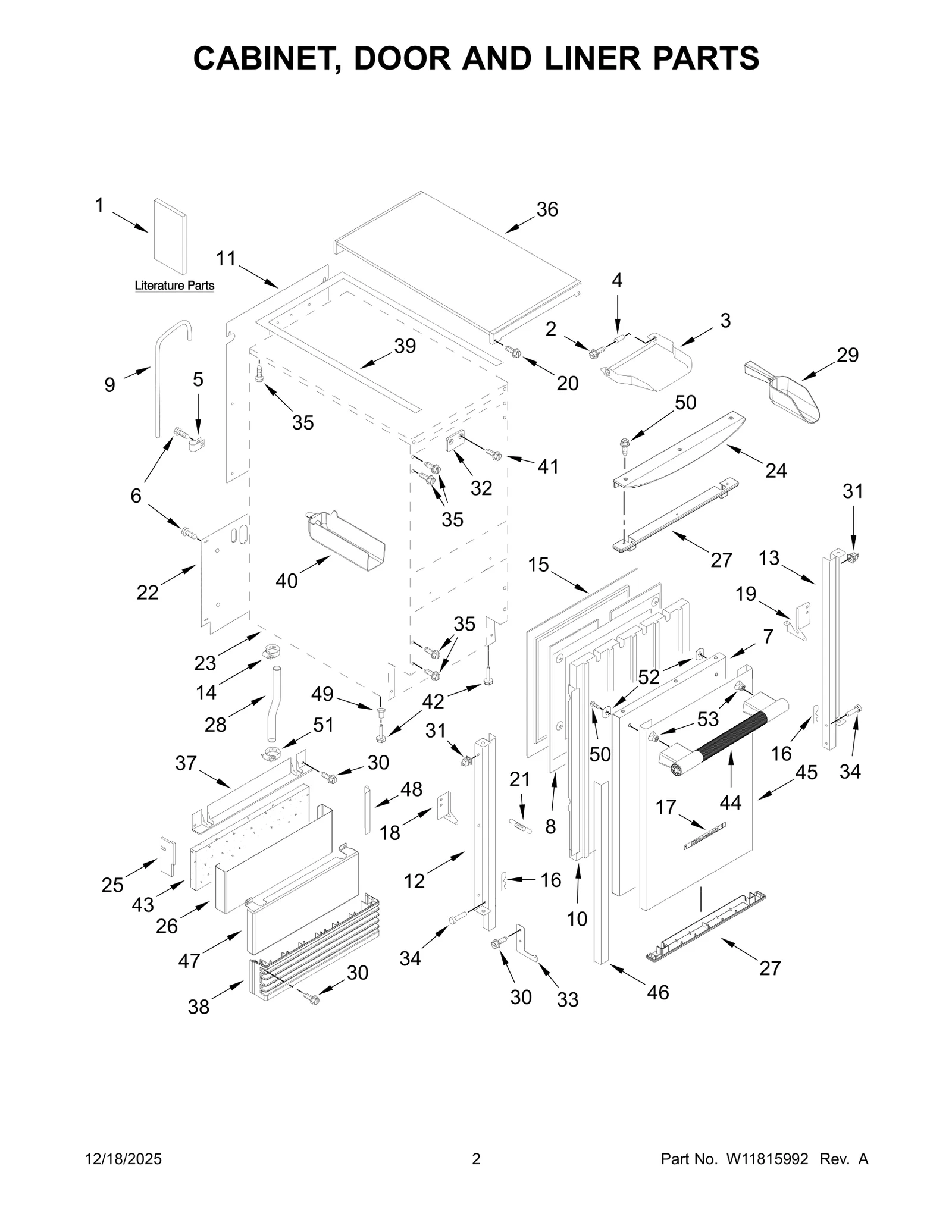 CABINET, DOOR AND LINER PARTS