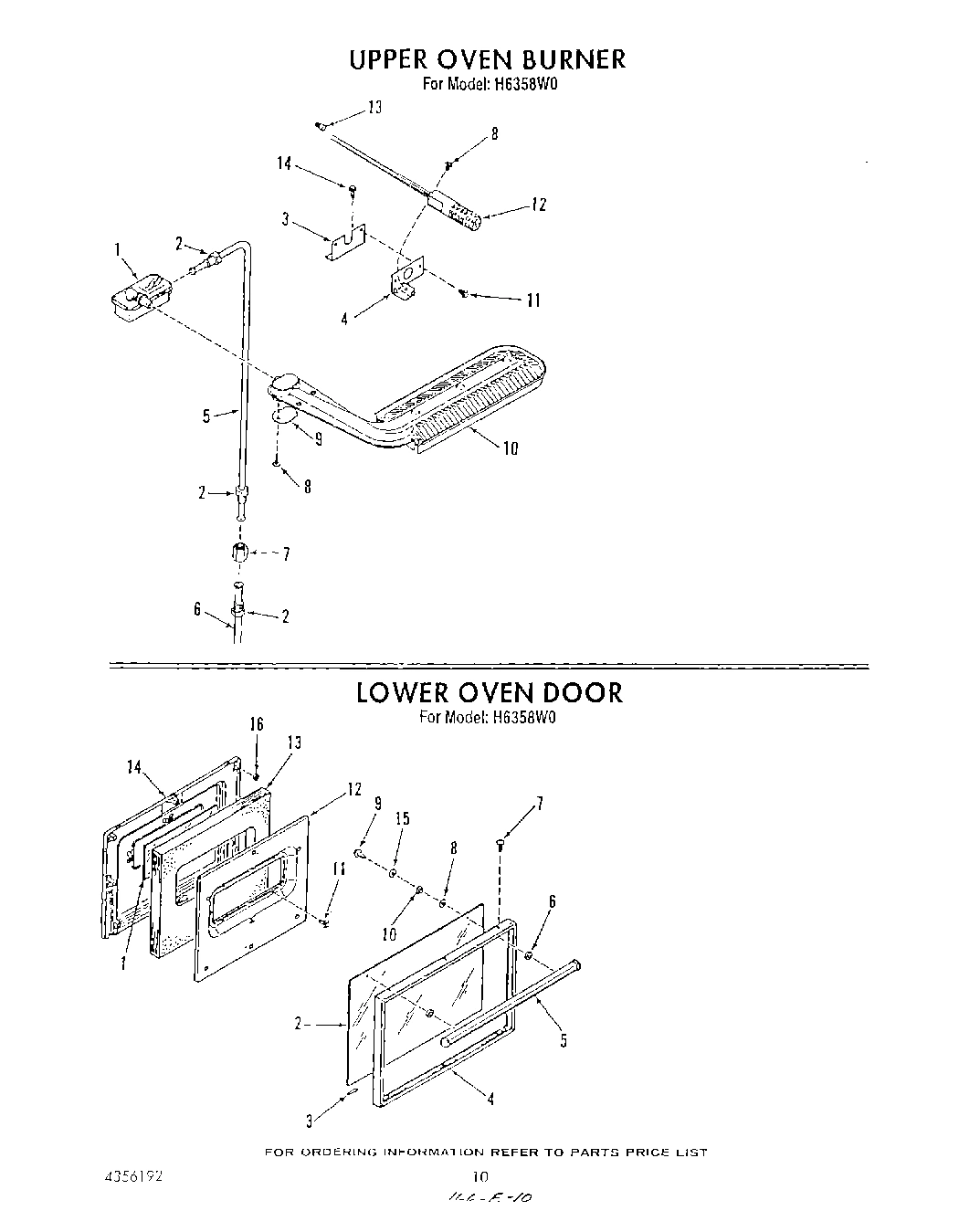 07 - UPPER OVEN BURNER/LOWER OVEN DOOR