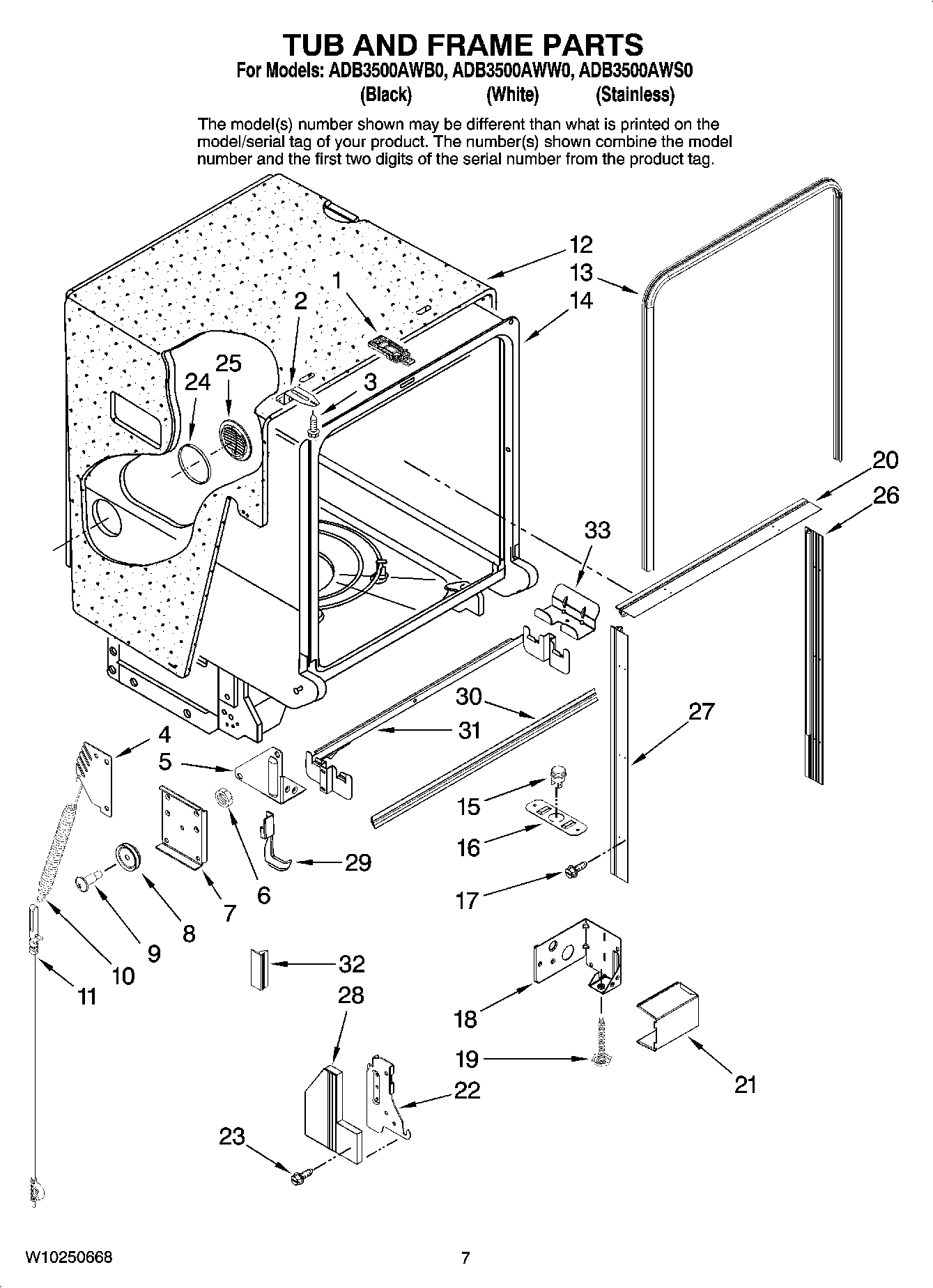 07 - TUB AND FRAME PARTS