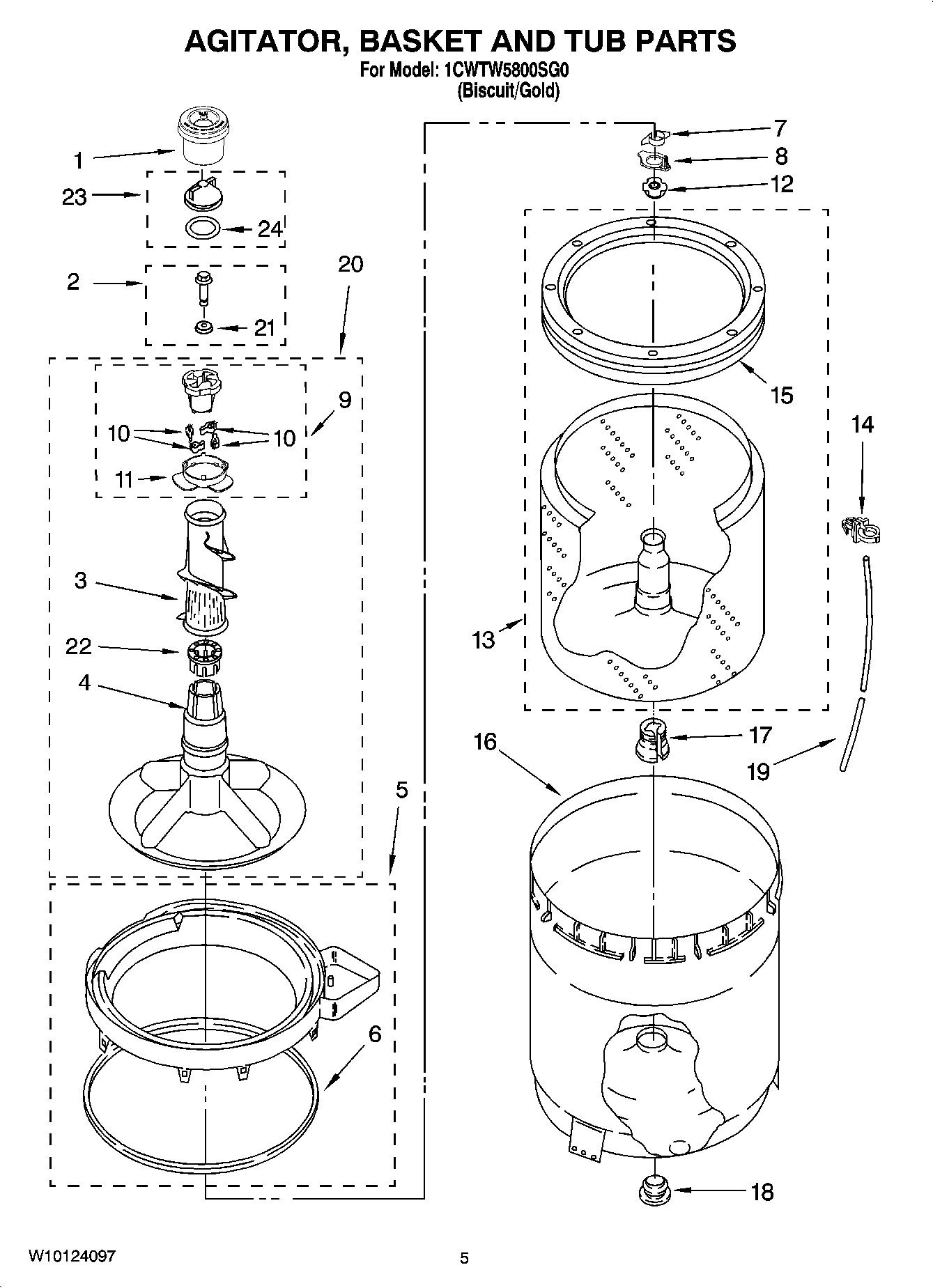 03 - AGITATOR, BASKET AND TUB PARTS
