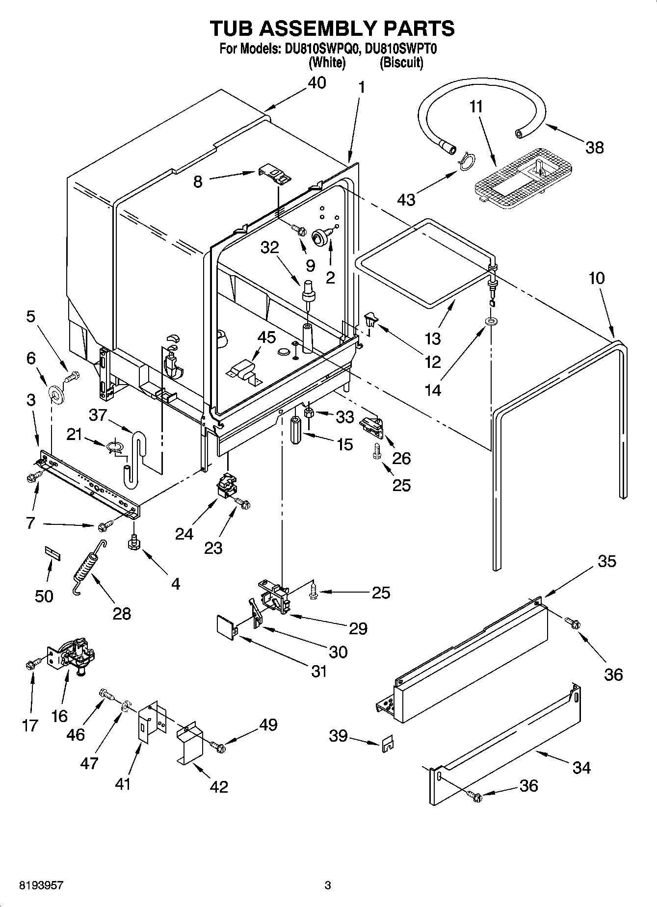 03 - TUB ASSEMBLY PARTS