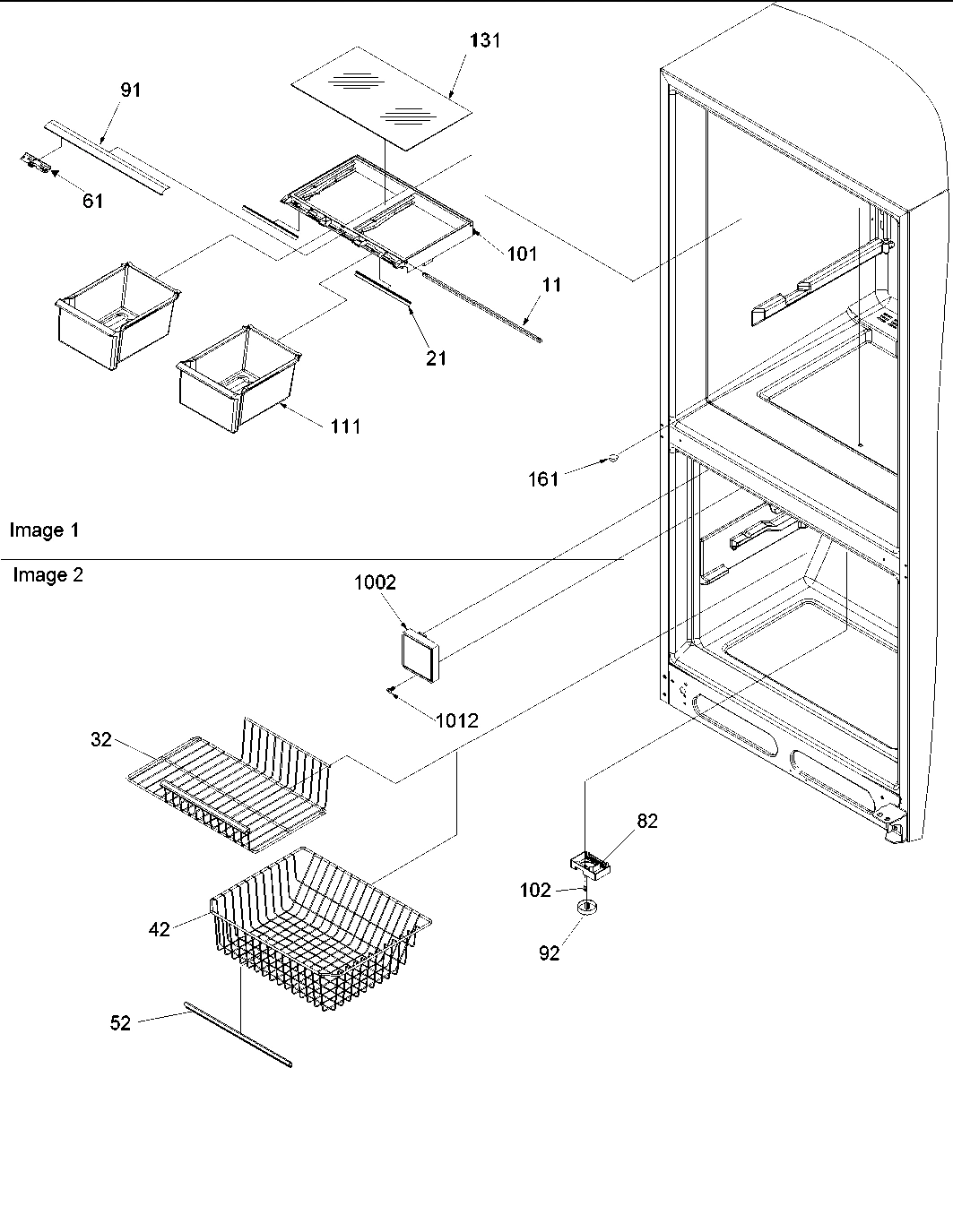 03 - Crisper Assy & Freezer Feature Assy