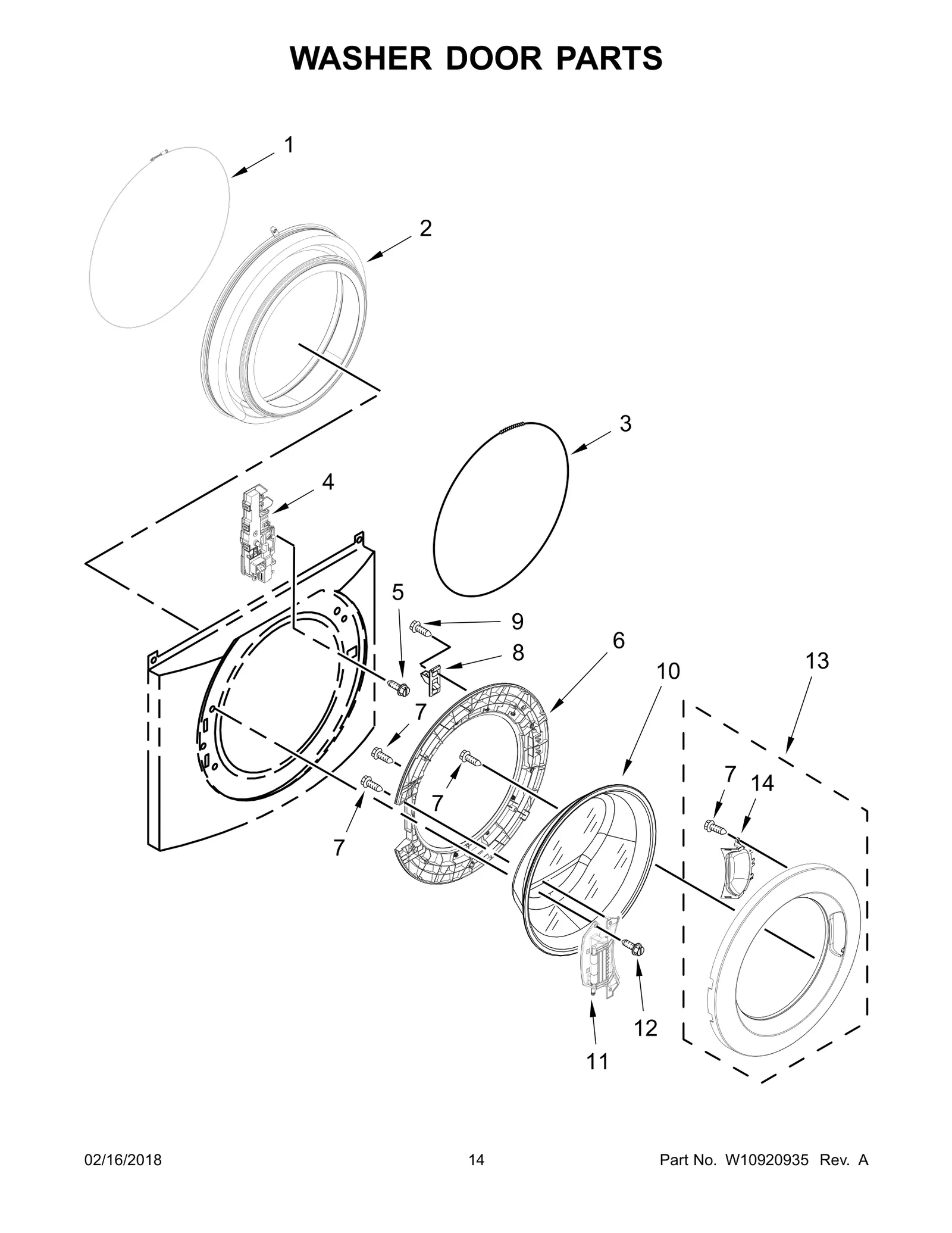 WASHER DOOR PARTS