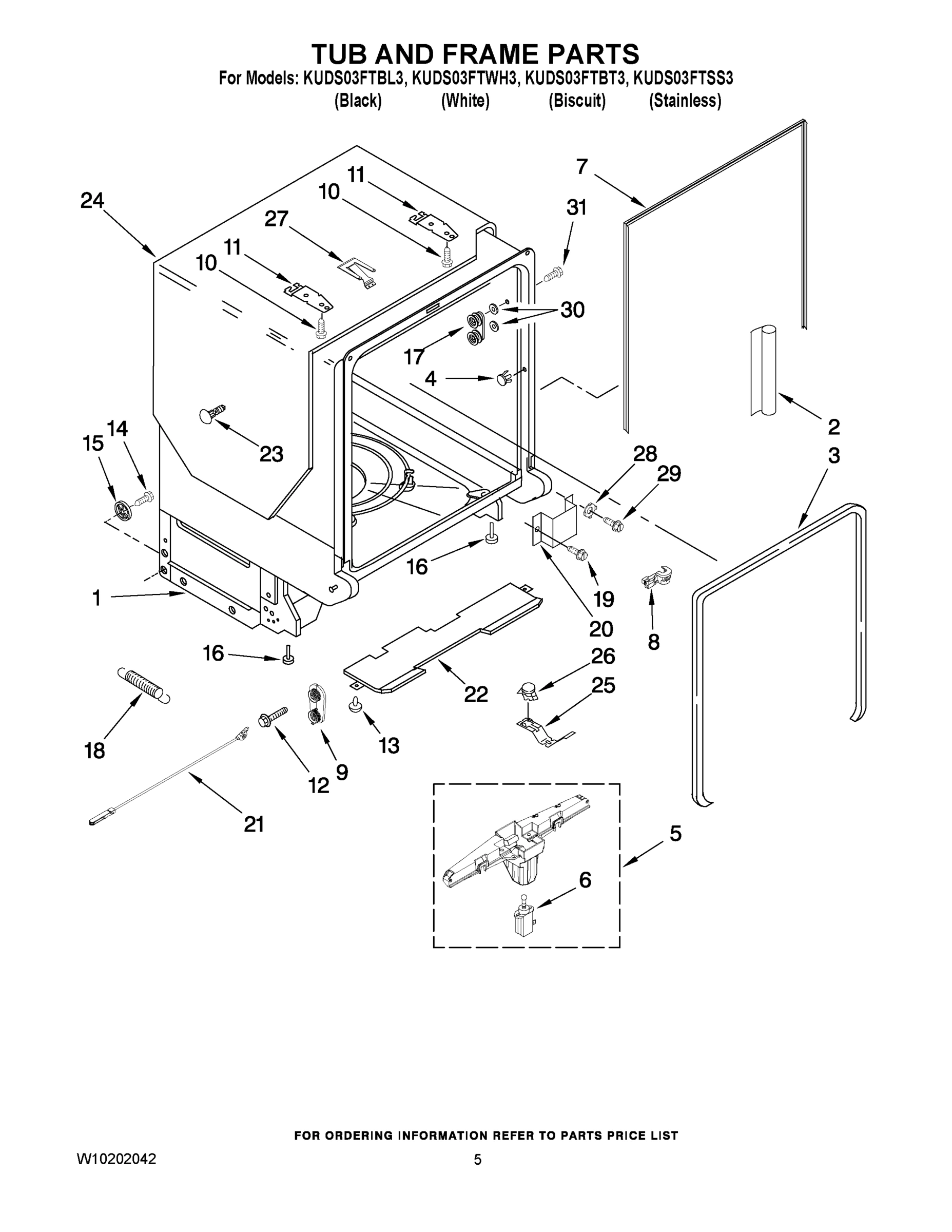 05 - TUB AND FRAME PARTS