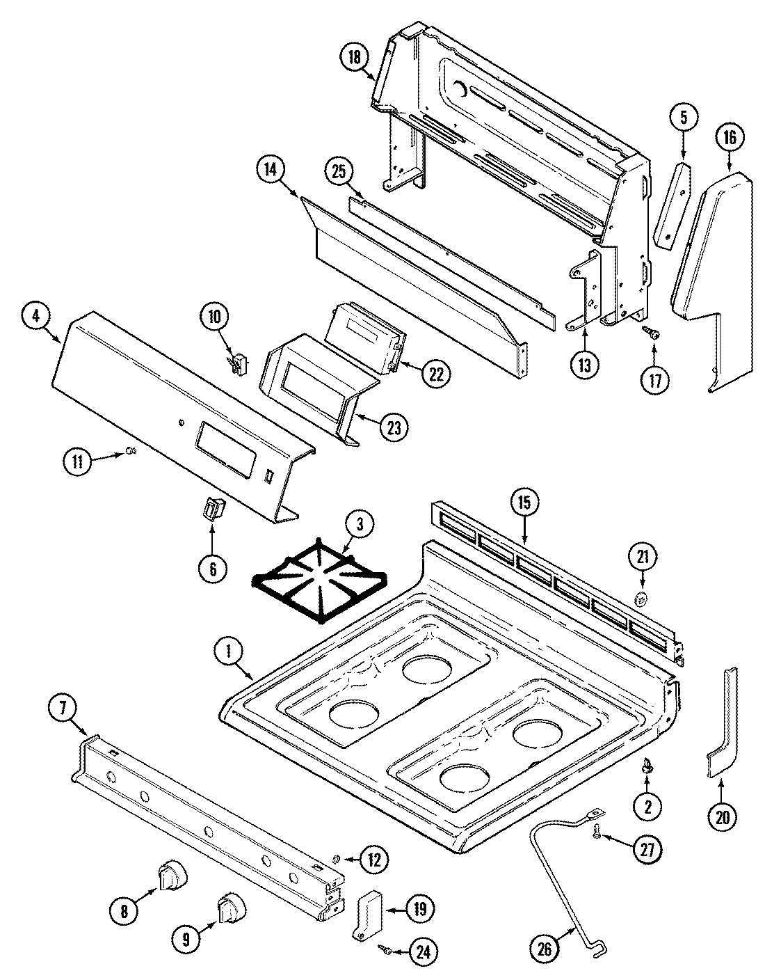 05 - TOP ASSEMBLY/CONTROL PANEL (CRG7400AAx)