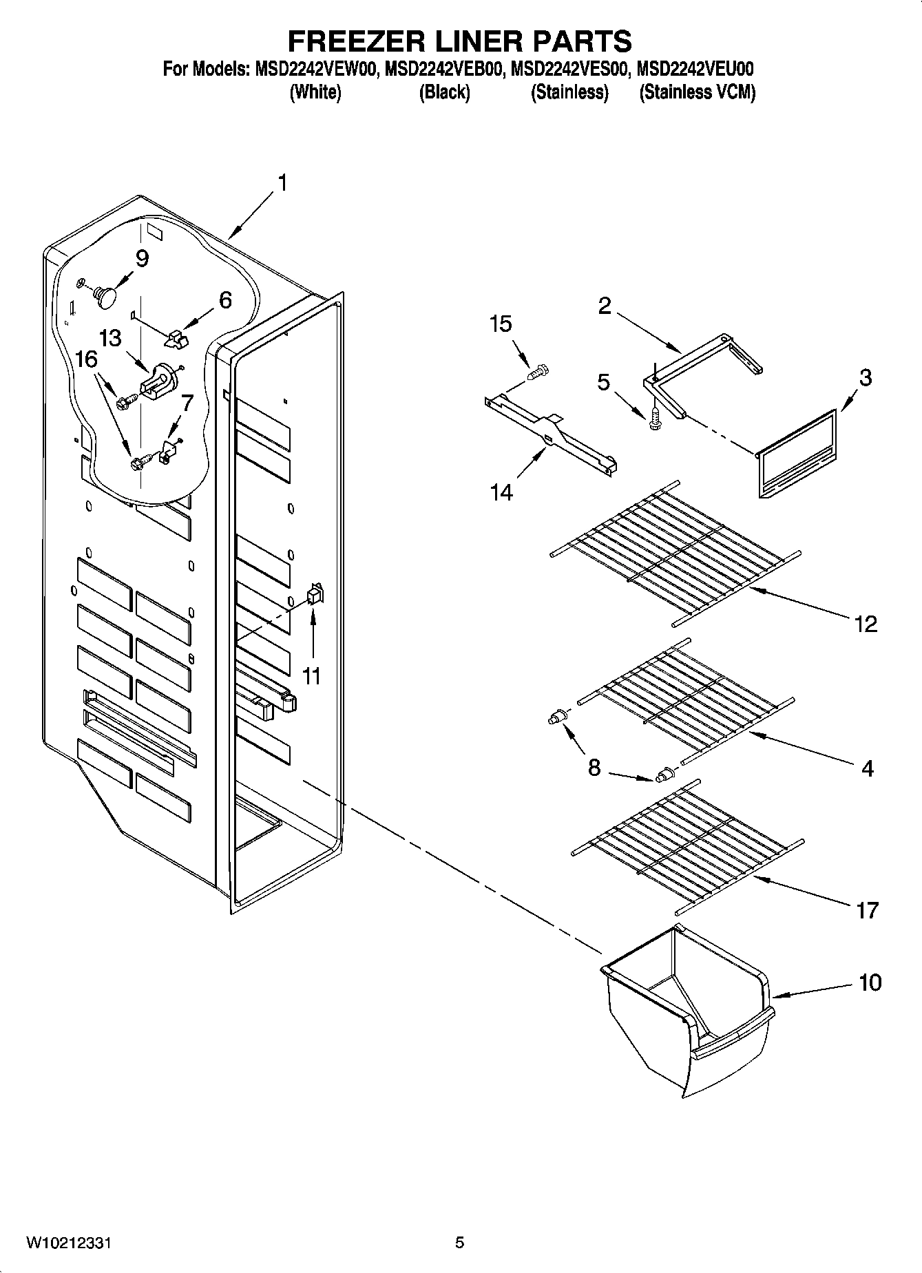 04 - FREEZER LINER PARTS
