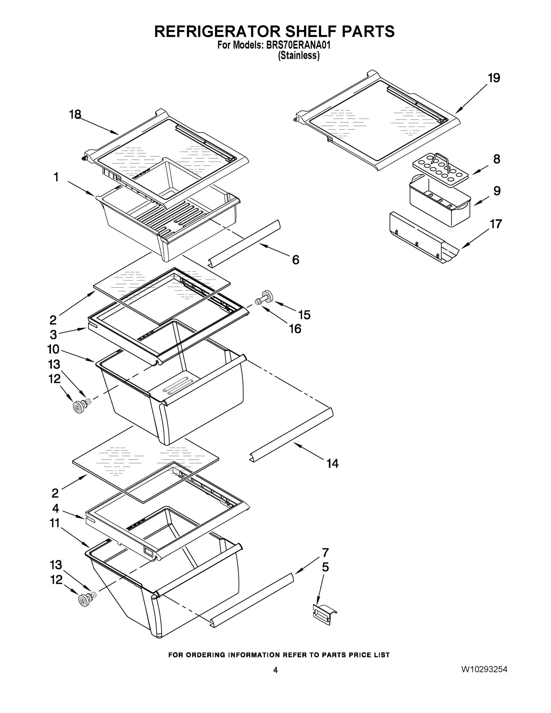 03 - REFRIGERATOR SHELF PARTS