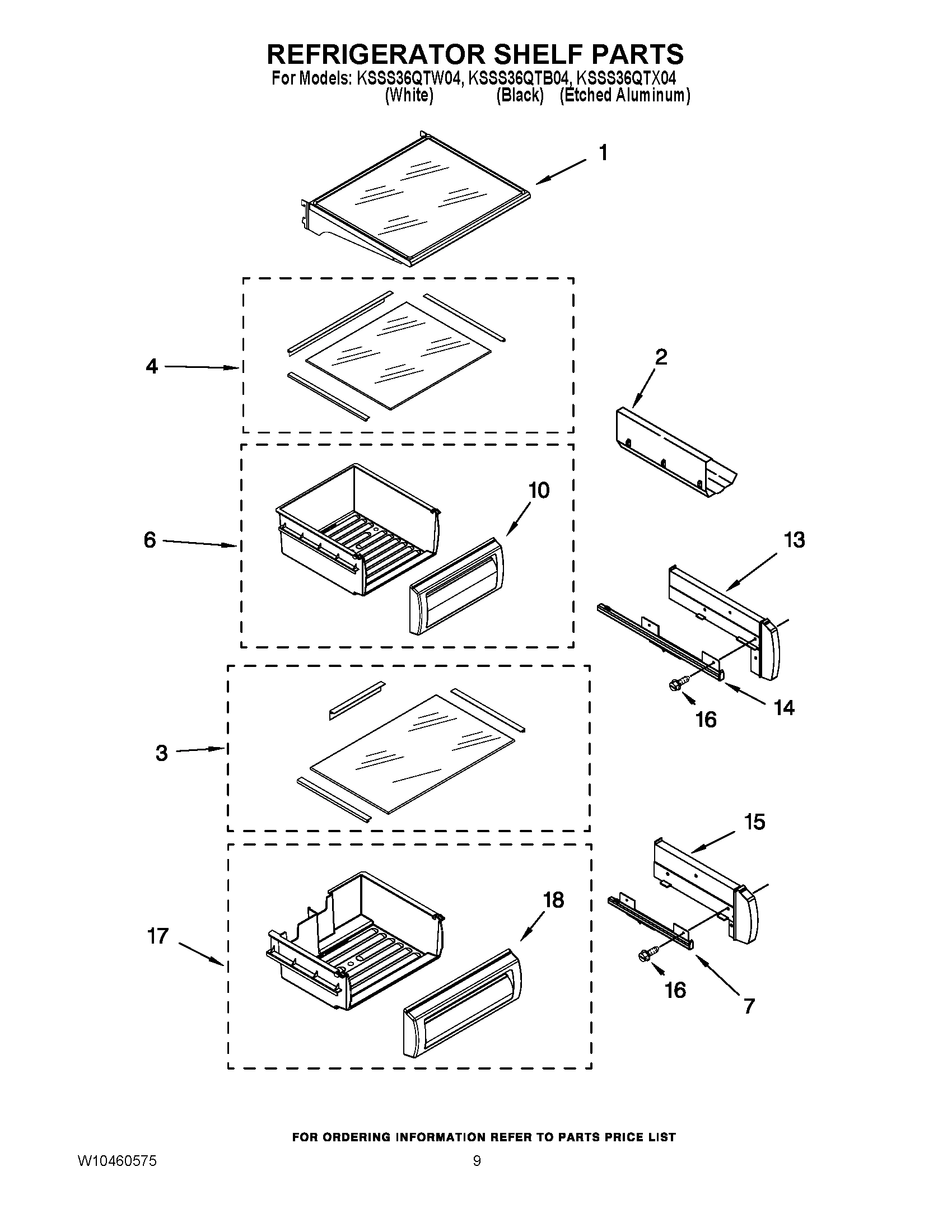 07 - REFRIGERATOR SHELF PARTS
